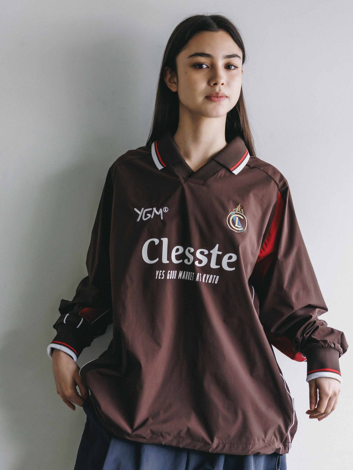 【10.4 SUN 20:00- IN STOCK】【LIMITED】 “YES GOOD MARKET" ACTIVE CITY L/S GAME SHIRT (BROWN)