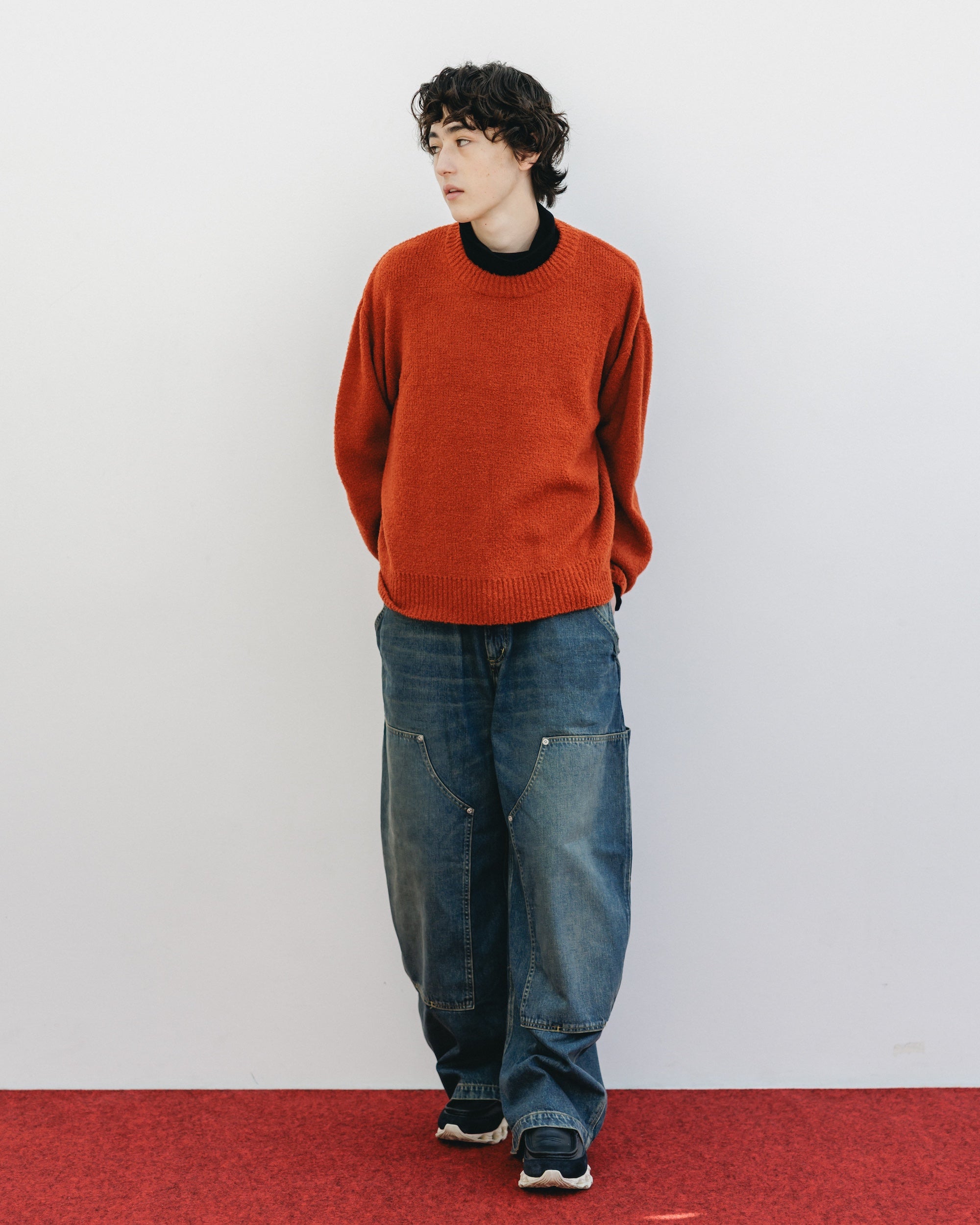【12.10 WED 20:00- IN STOCK】SLUB PILE KNIT PULLOVER (RUST)