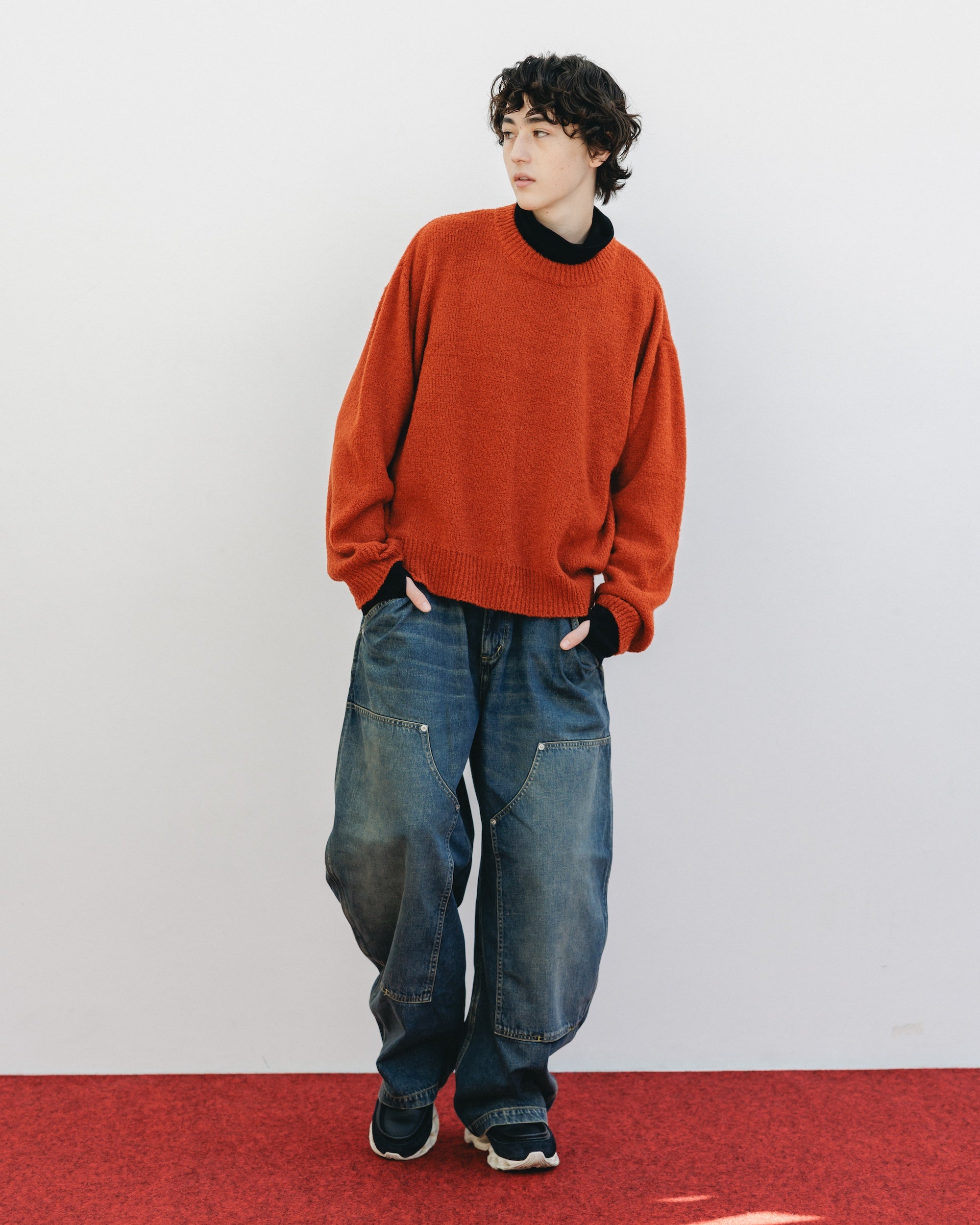【12.10 WED 20:00- IN STOCK】SLUB PILE KNIT PULLOVER (RUST)