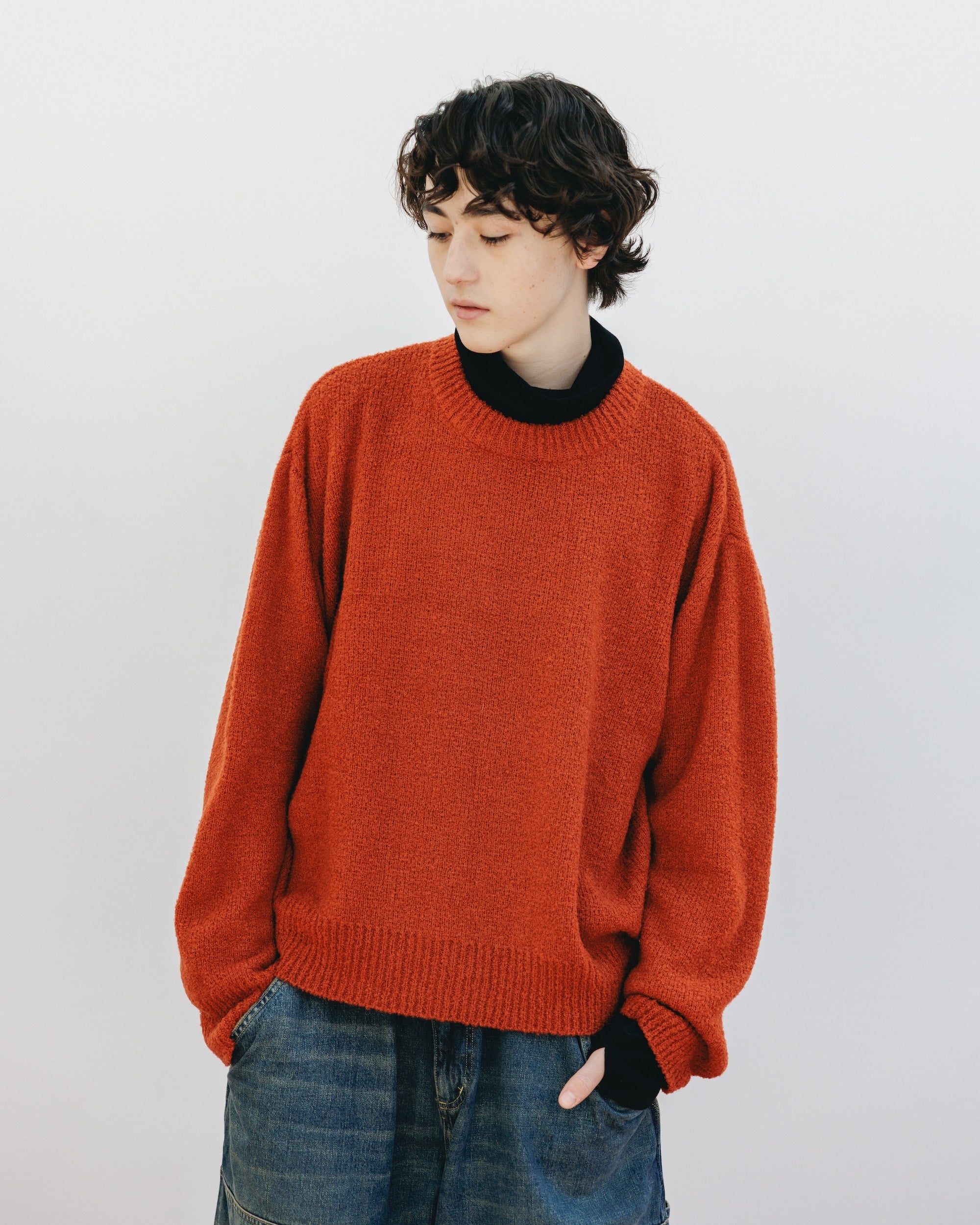 【12.10 WED 20:00- IN STOCK】SLUB PILE KNIT PULLOVER (RUST)