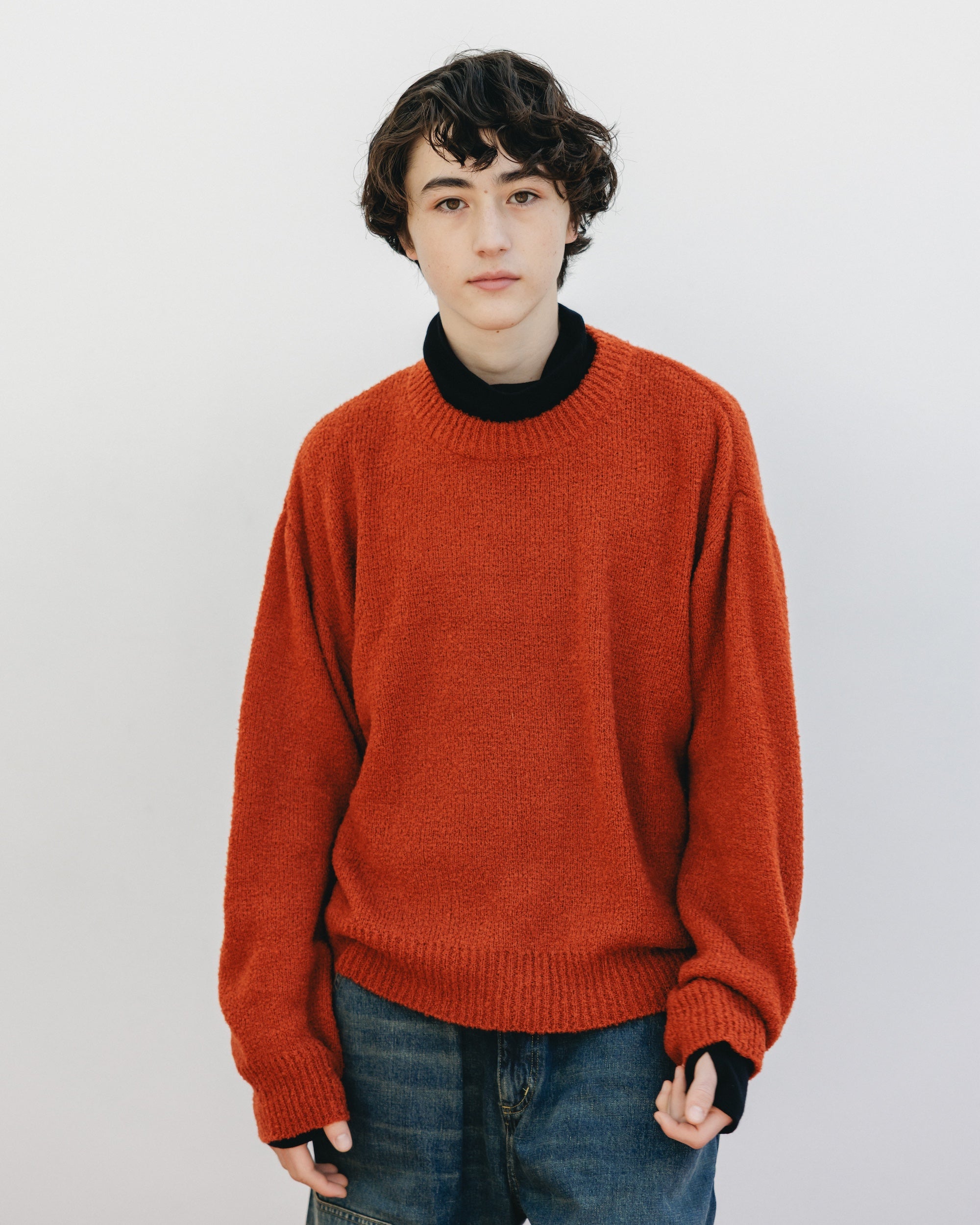 【12.10 WED 20:00- IN STOCK】SLUB PILE KNIT PULLOVER (RUST)