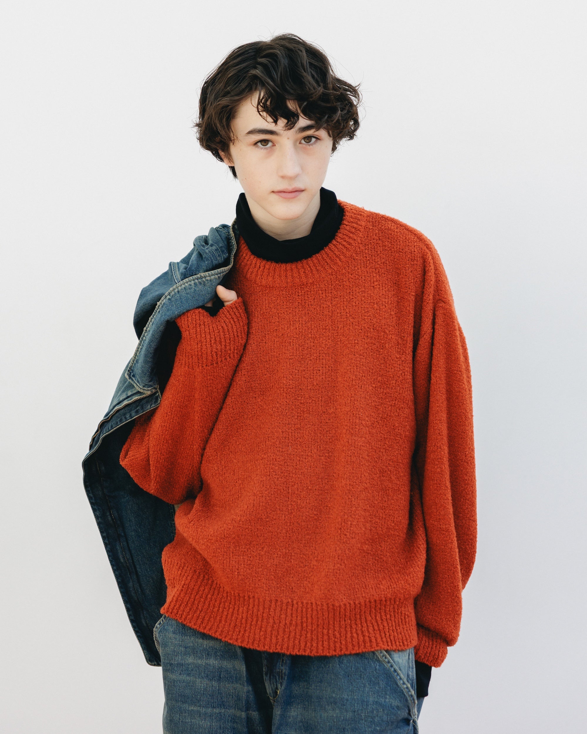 【12.10 WED 20:00- IN STOCK】SLUB PILE KNIT PULLOVER (RUST)