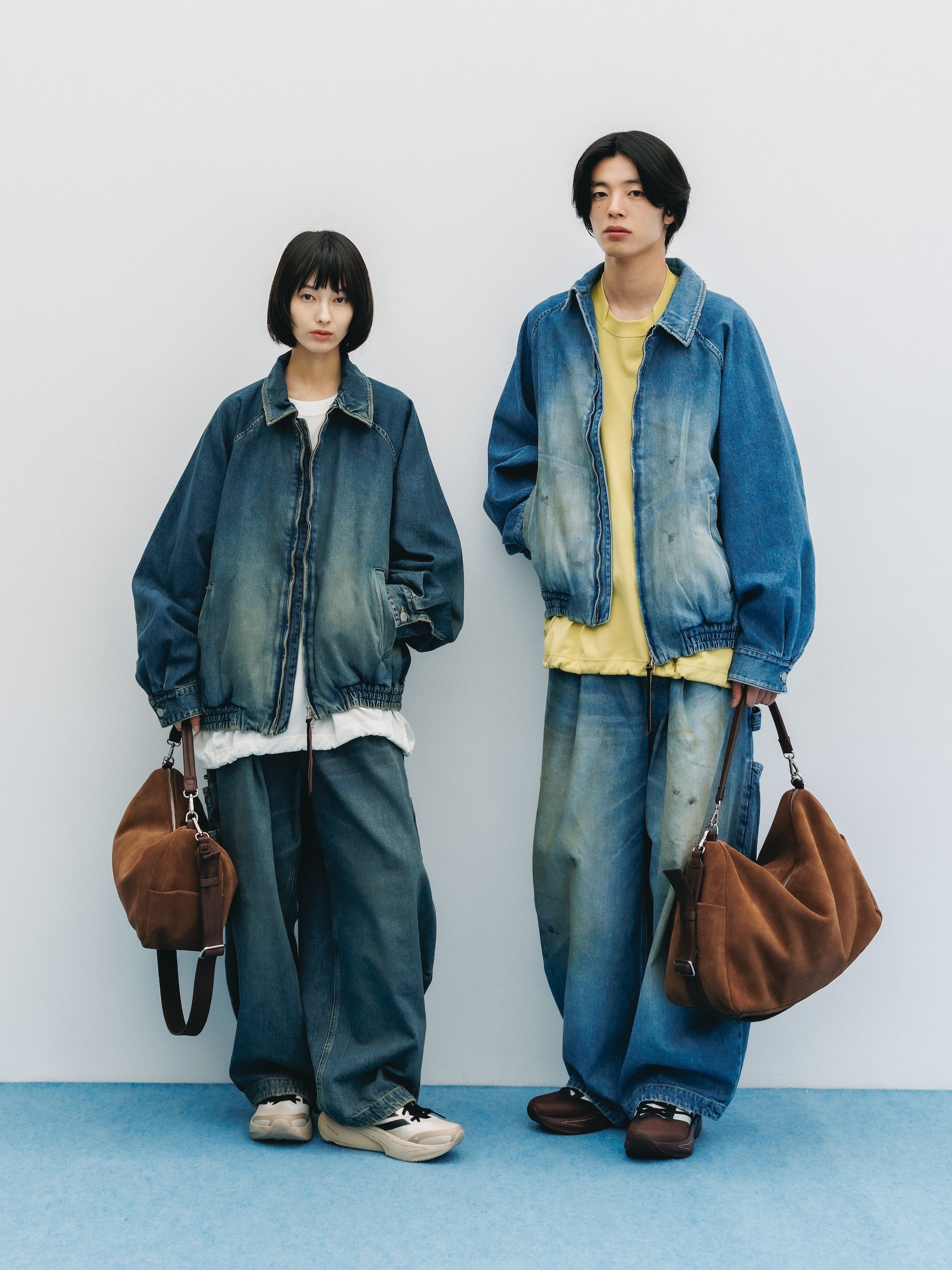 【9.2 WED 20:00- IN STOCK】VINTAGE DYED SELVEDGE DENIM CITY UTILITY JACKET (LIGHT INDIGO)