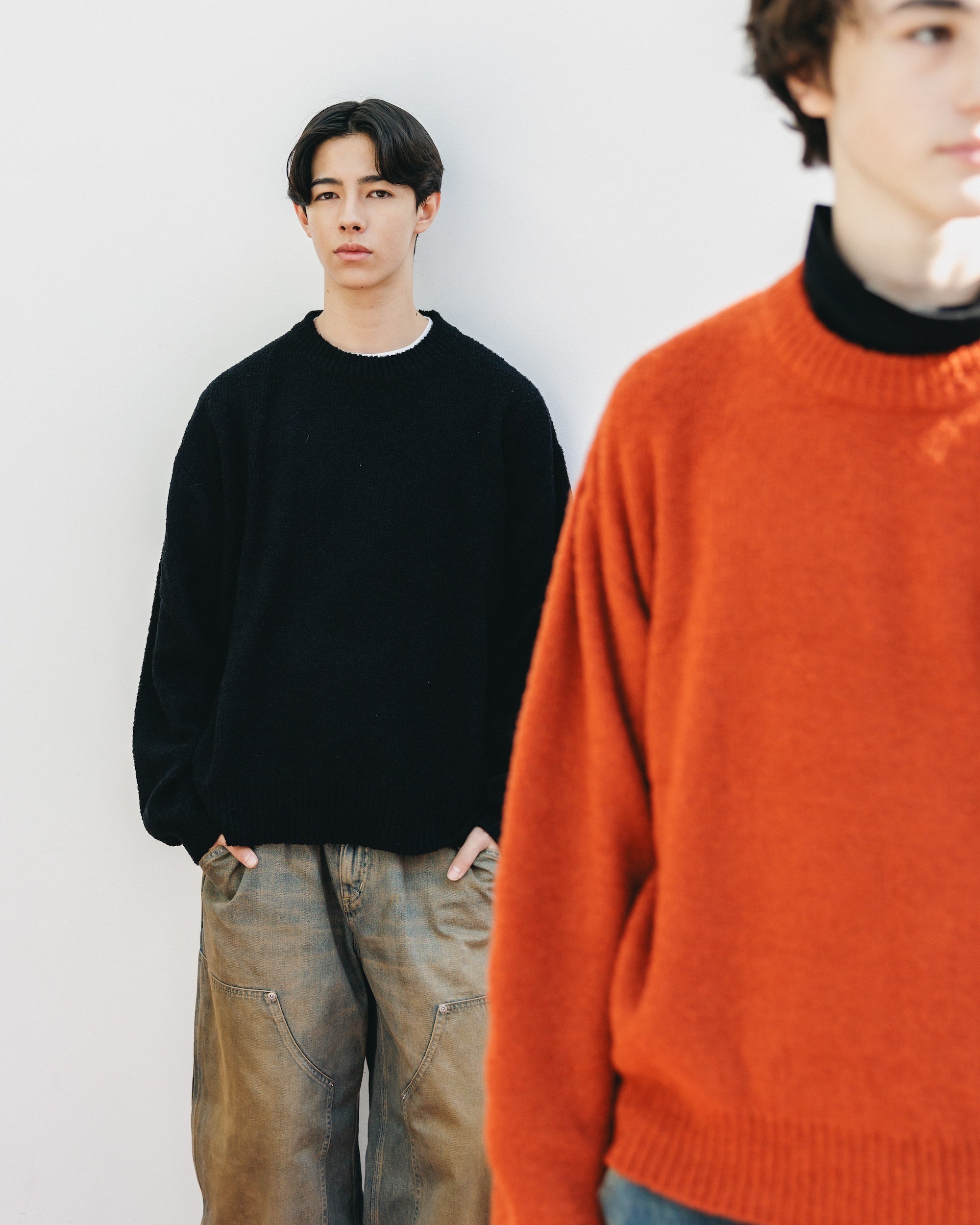 【12.10 WED 20:00- IN STOCK】SLUB PILE KNIT PULLOVER (BLACK)