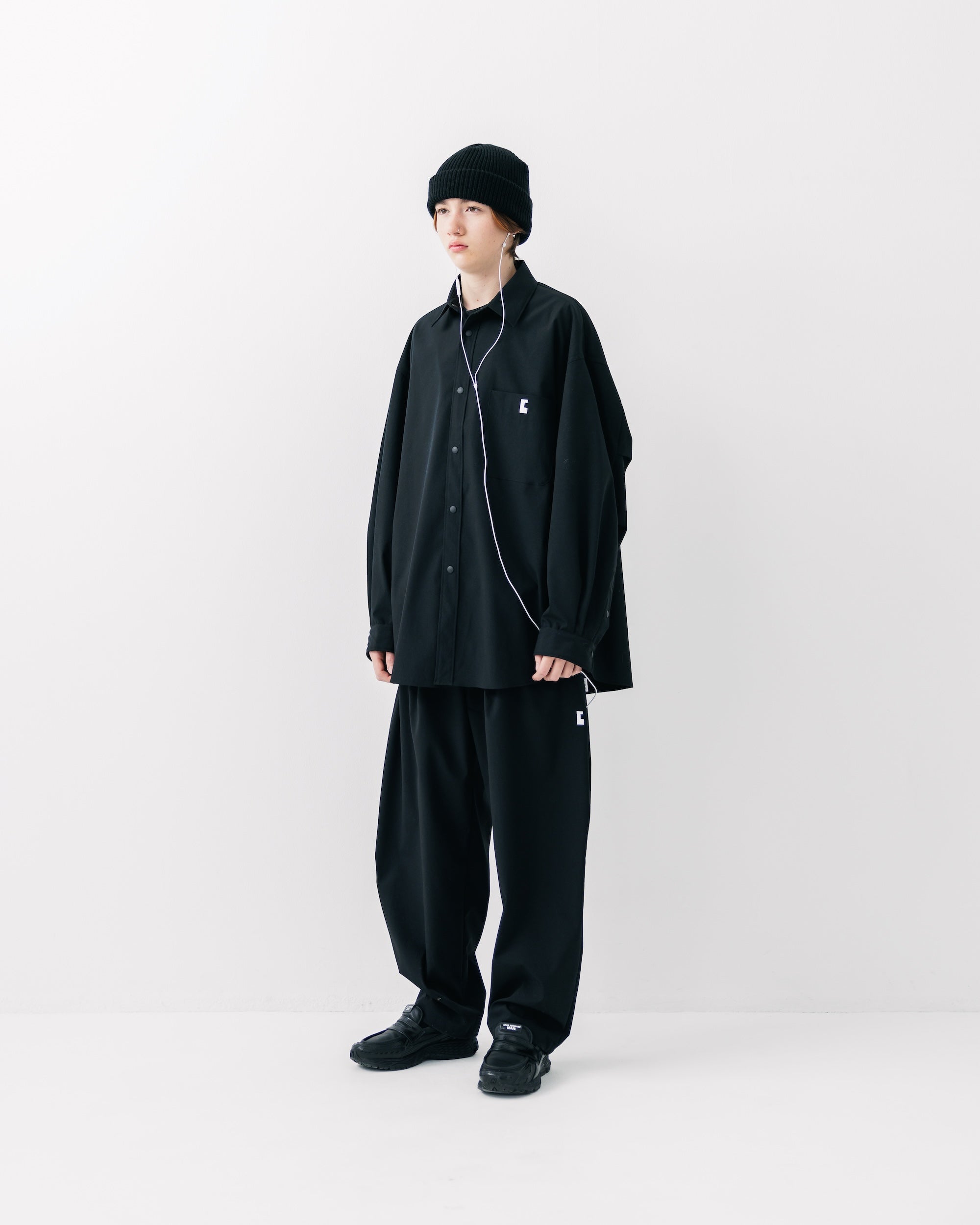 CITY UNIFORM WIDE TAPERED PANTS (BLACK)