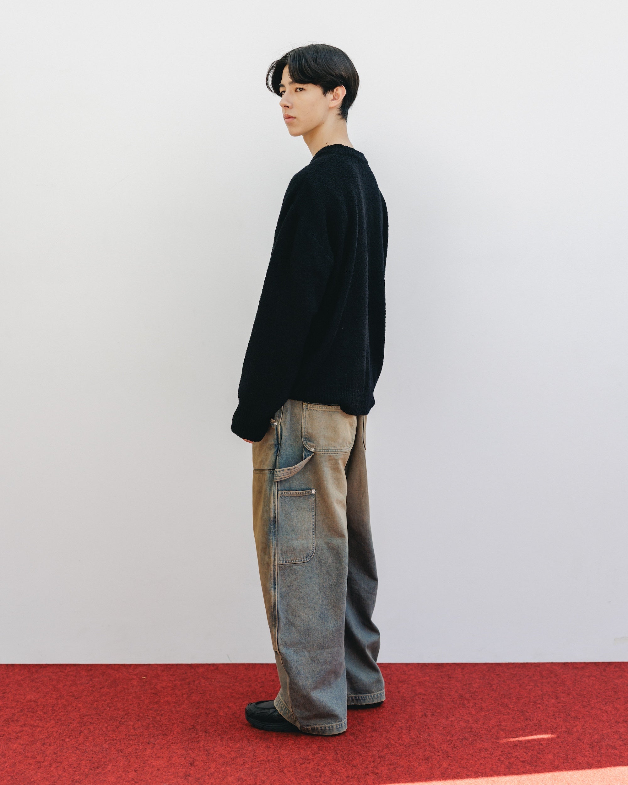 【12.10 WED 20:00- IN STOCK】SLUB PILE KNIT PULLOVER (BLACK)
