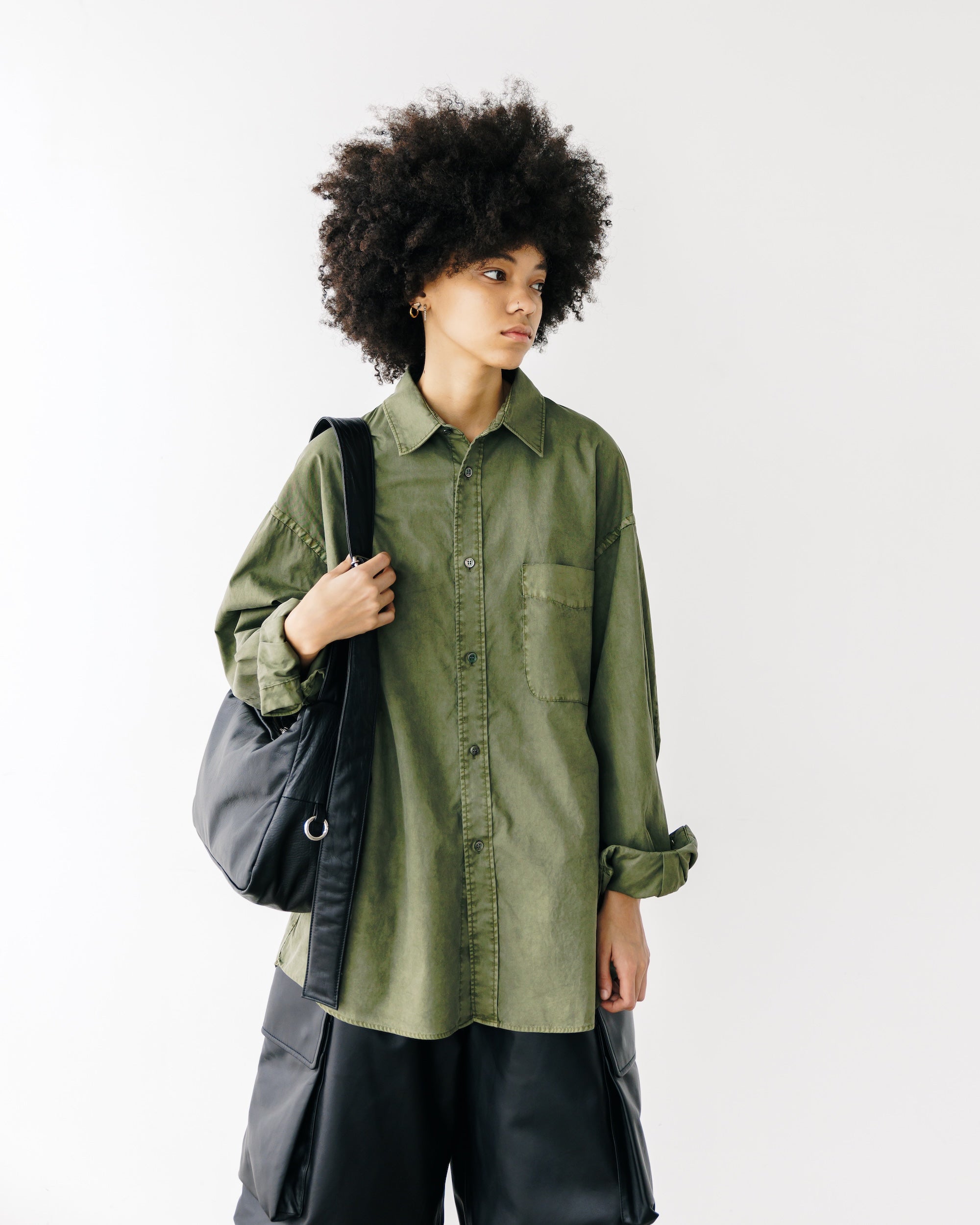PIGMENT DYED OXFORD CITY SHIRT (FADE OLIVE)