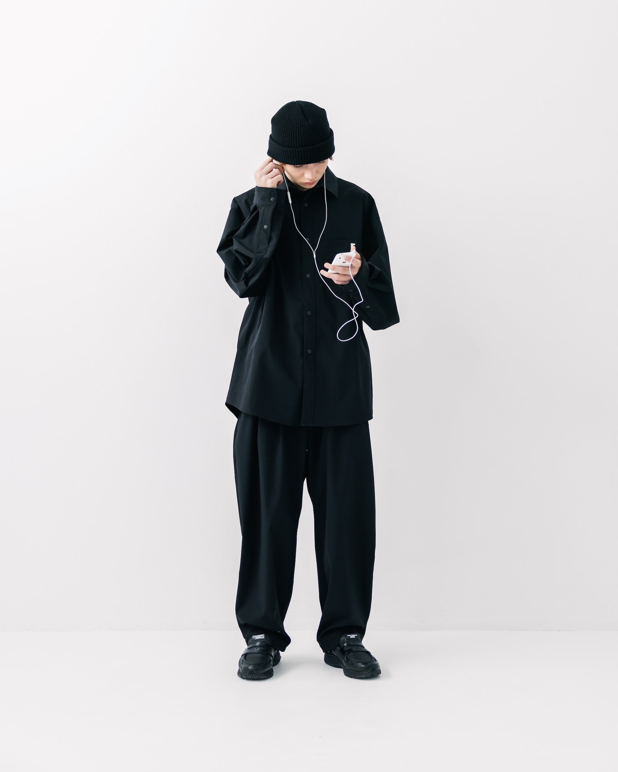CITY UNIFORM WIDE TAPERED PANTS (BLACK)