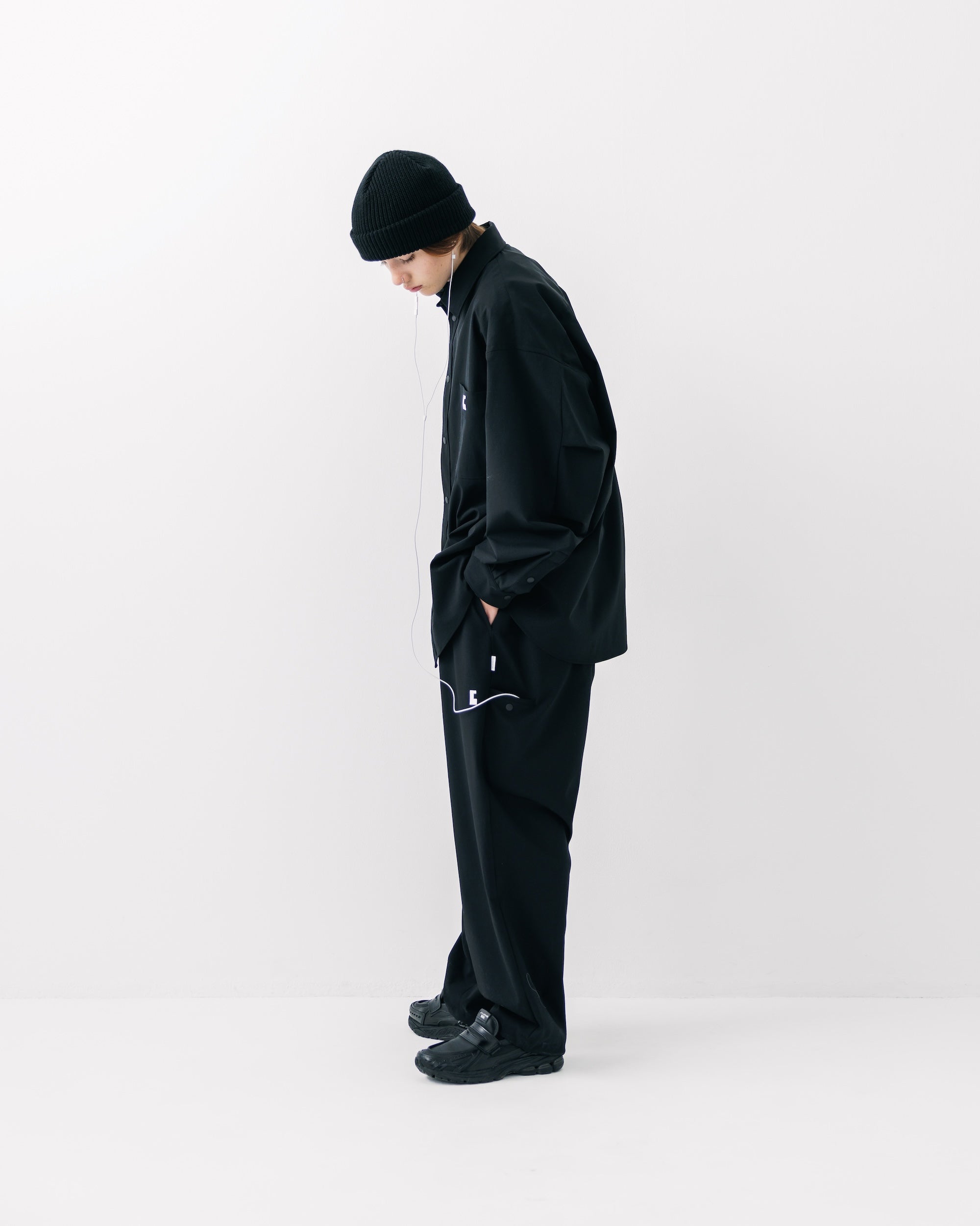 CITY UNIFORM WIDE TAPERED PANTS (BLACK)
