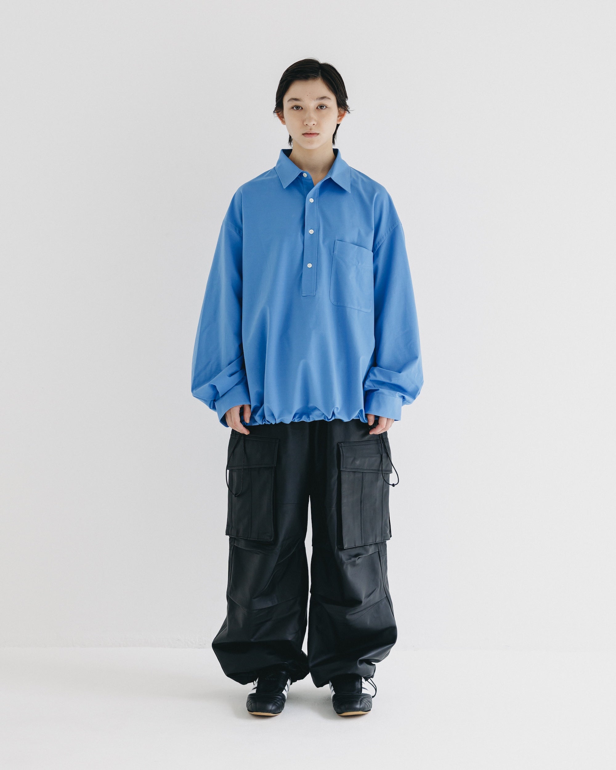 【9.27 SAT 20:00- IN STOCK】46G KNIT EVERYDAY PULLOVER L/S SHIRT (SAX BLUE)
