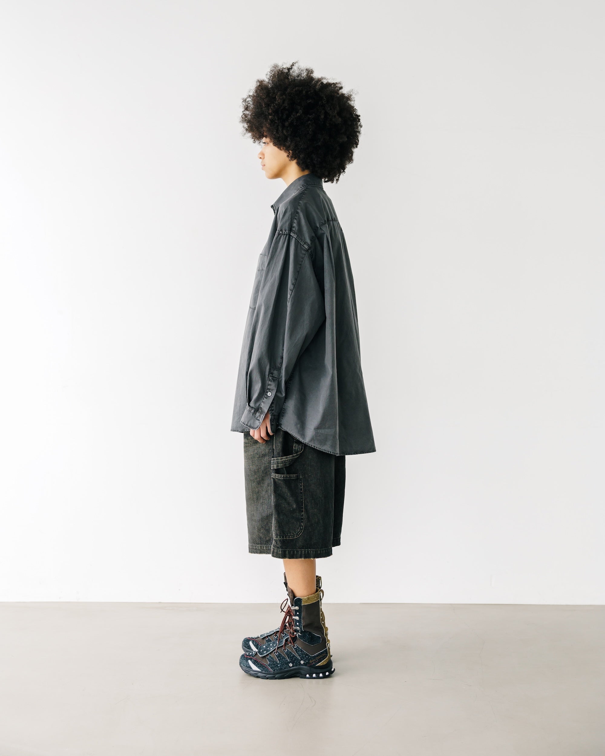 PIGMENT DYED OXFORD CITY SHIRT (FADE BLACK)