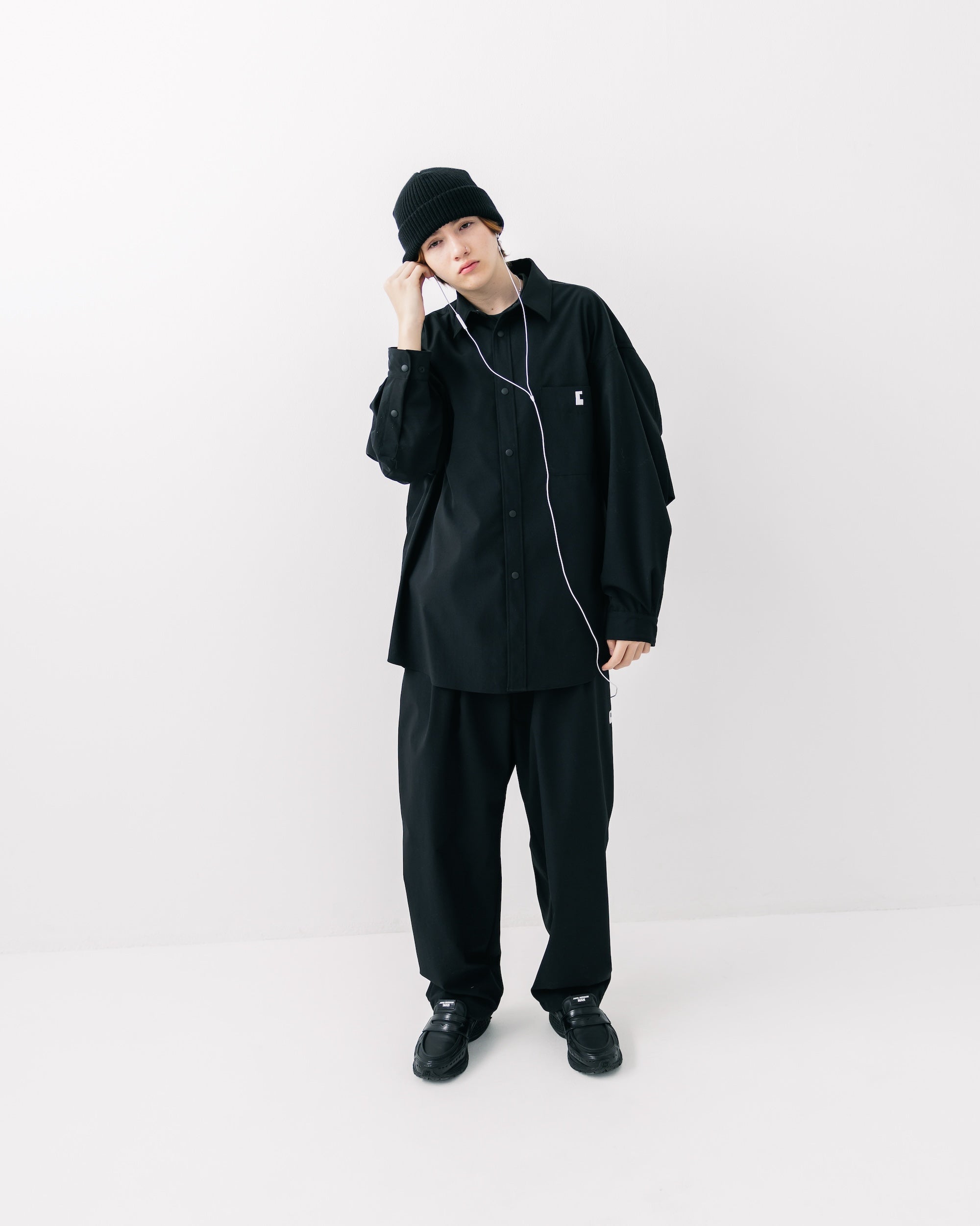 CITY UNIFORM WIDE TAPERED PANTS (BLACK)
