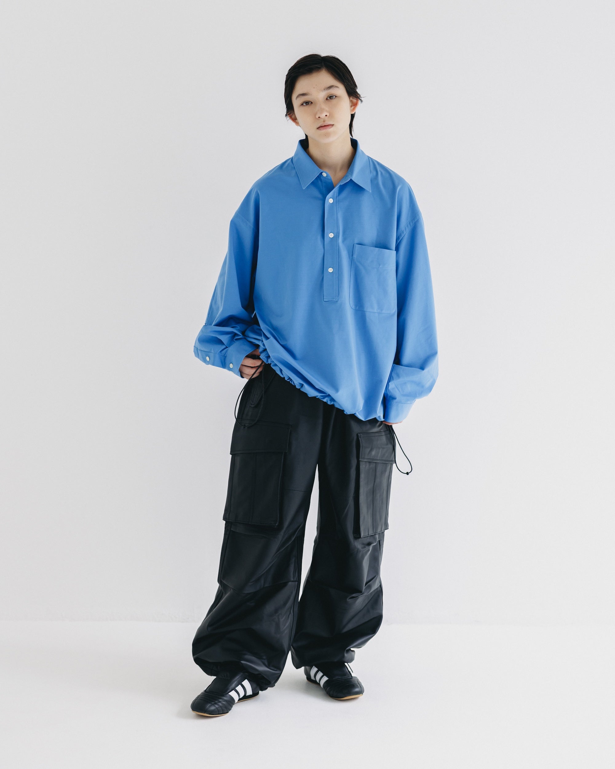【9.27 SAT 20:00- IN STOCK】46G KNIT EVERYDAY PULLOVER L/S SHIRT (SAX BLUE)