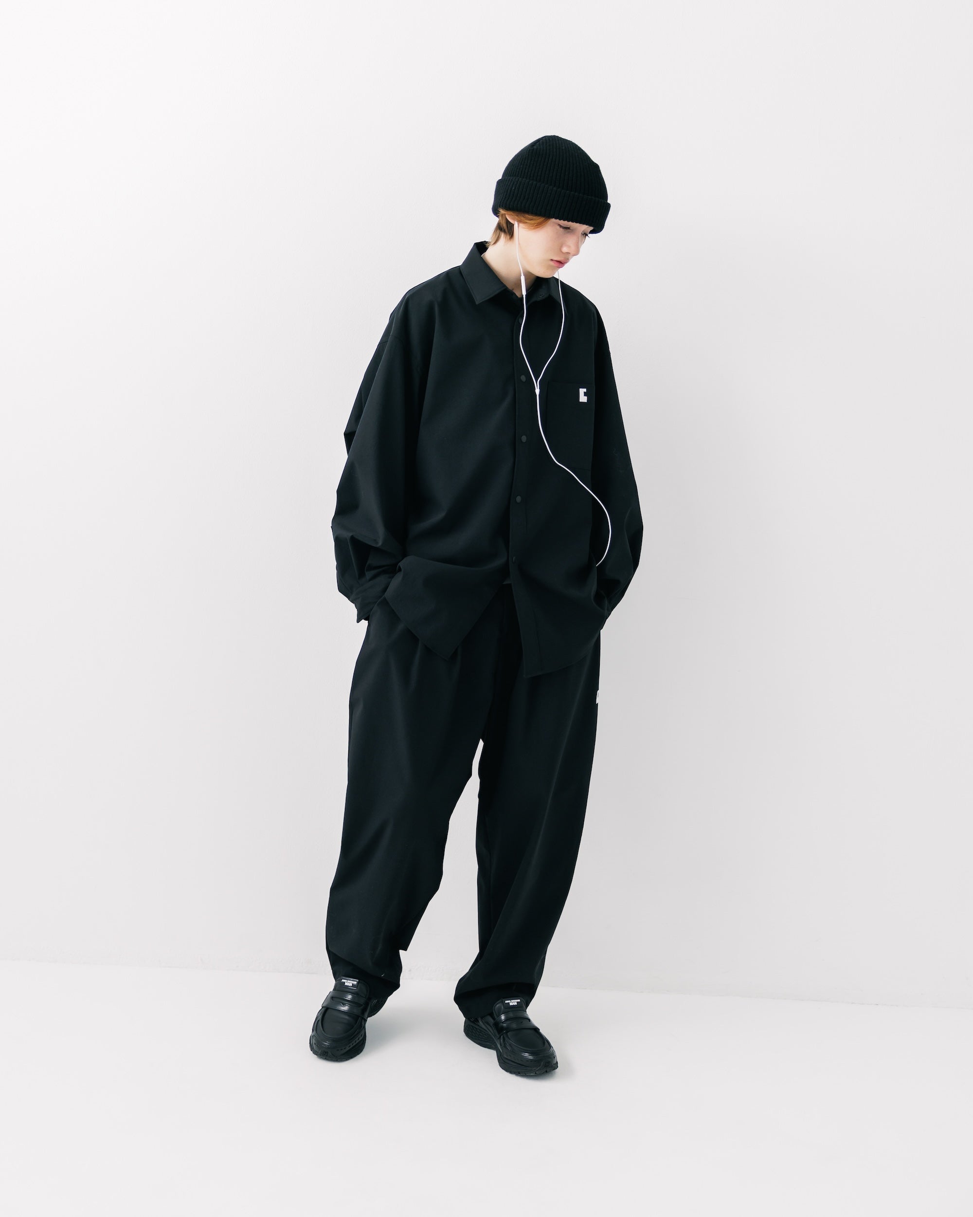 CITY UNIFORM WIDE TAPERED PANTS (BLACK)
