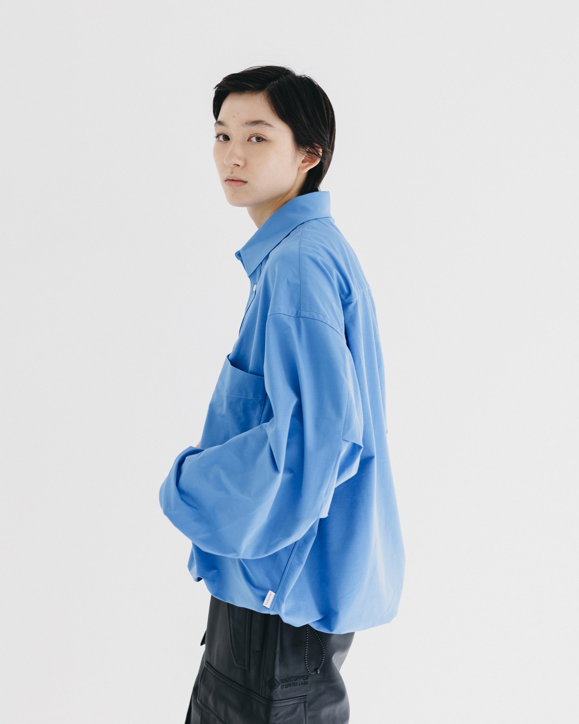 【9.27 SAT 20:00- IN STOCK】46G KNIT EVERYDAY PULLOVER L/S SHIRT (SAX BLUE)