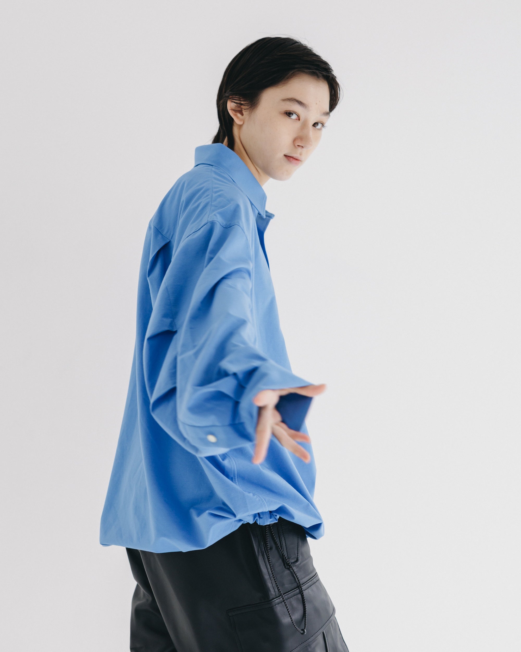 【9.27 SAT 20:00- IN STOCK】46G KNIT EVERYDAY PULLOVER L/S SHIRT (SAX BLUE)
