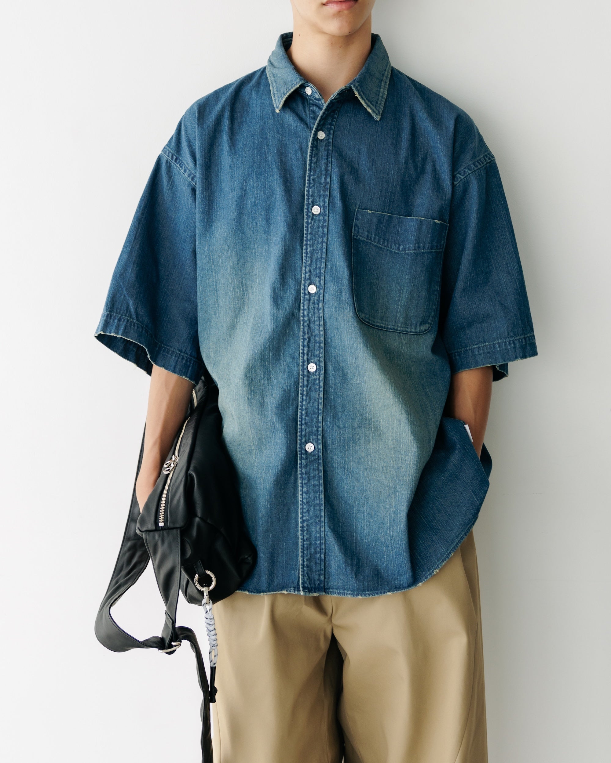 VINTAGE DYED DENIM CLASSIC CITY S/S SHIRT (VINTAGE INDIGO)