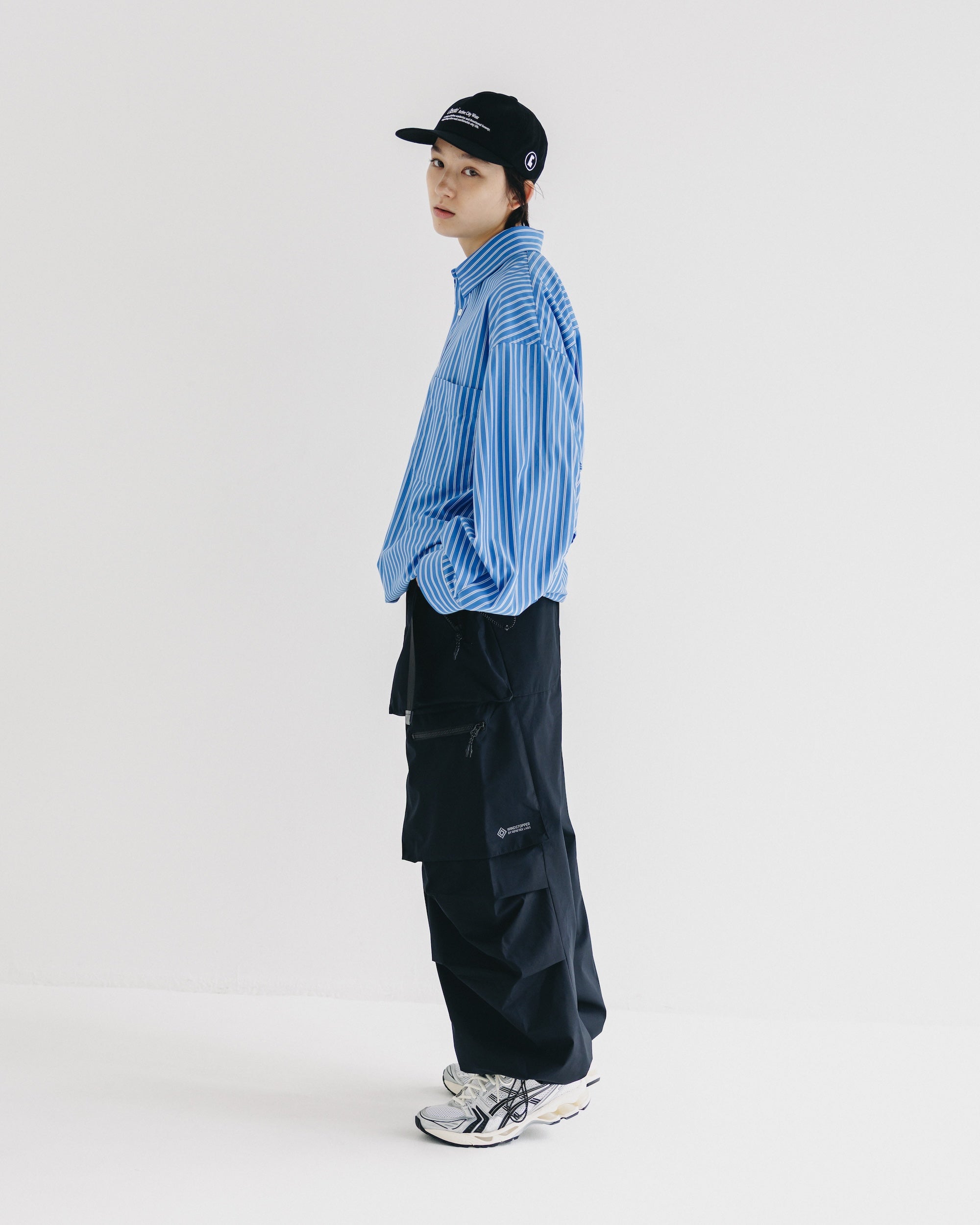【9.27 SAT 20:00- IN STOCK】46G KNIT EVERYDAY PULLOVER L/S SHIRT (SAX BLUE STRIPE)