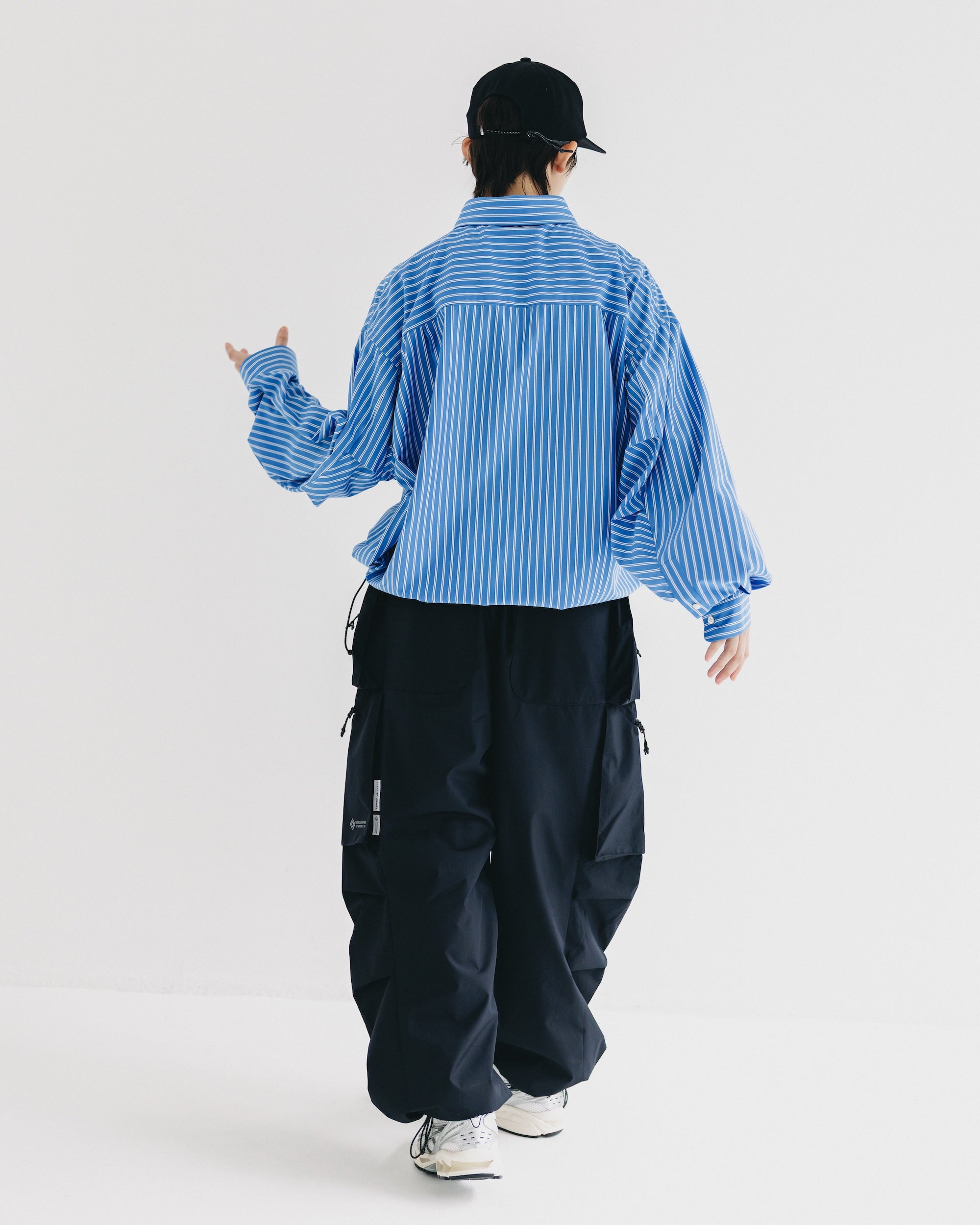 【9.27 SAT 20:00- IN STOCK】46G KNIT EVERYDAY PULLOVER L/S SHIRT (SAX BLUE STRIPE)