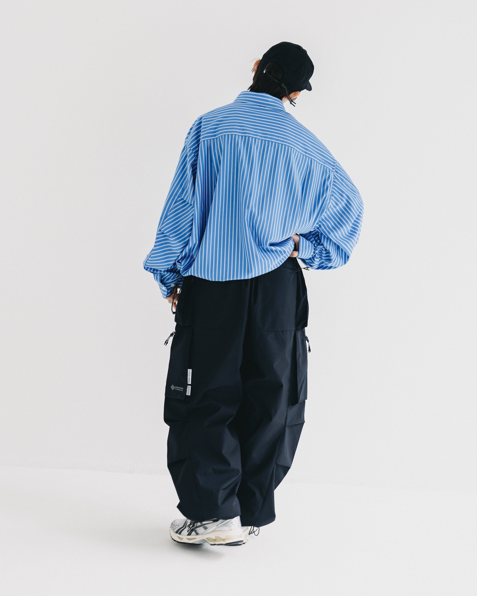 【9.27 SAT 20:00- IN STOCK】46G KNIT EVERYDAY PULLOVER L/S SHIRT (SAX BLUE STRIPE)