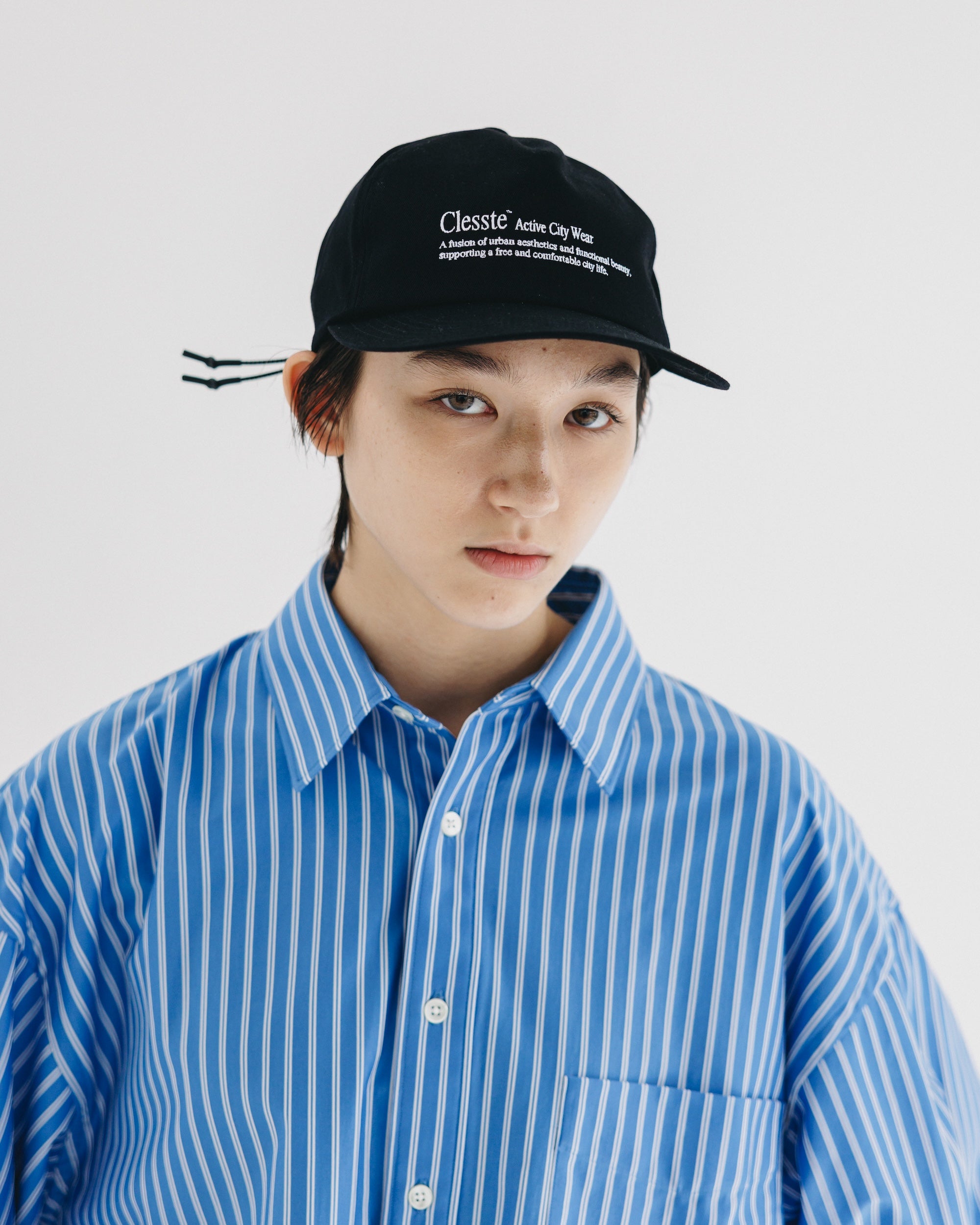 【9.27 SAT 20:00- IN STOCK】46G KNIT EVERYDAY PULLOVER L/S SHIRT (SAX BLUE STRIPE)