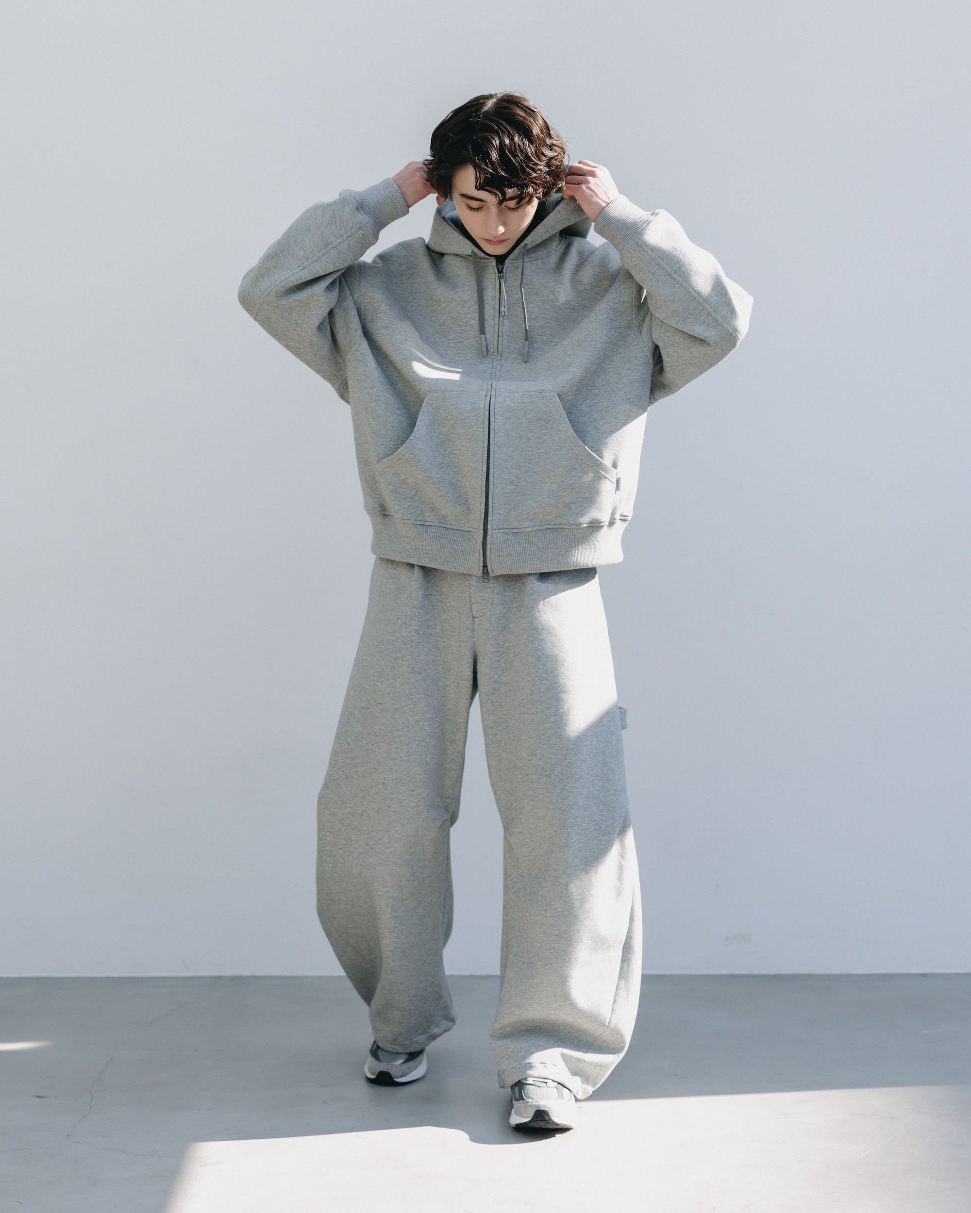 AIR COTTON CURVED PANTS (GRAY)