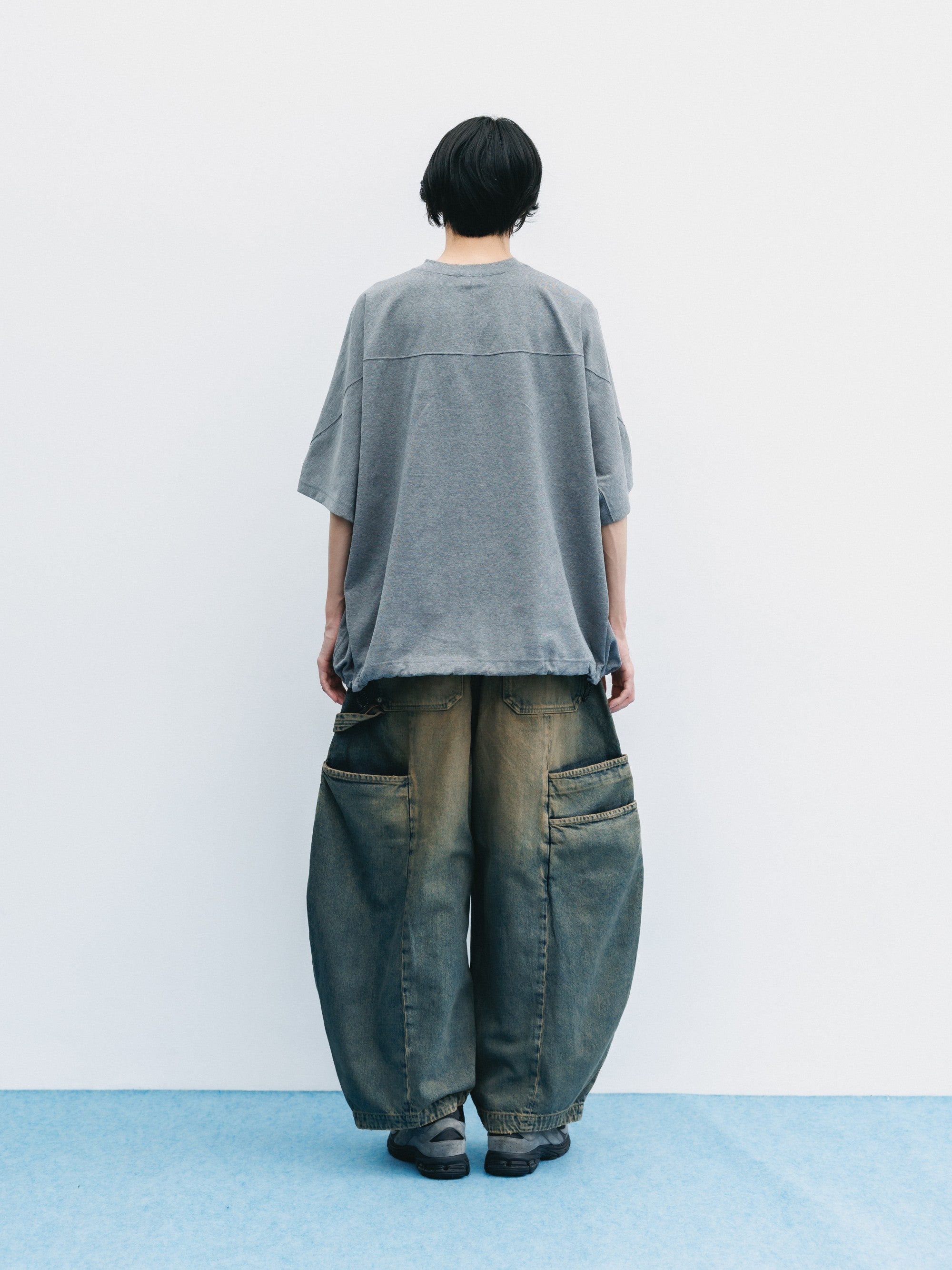 【6.6 SAT 20:00- IN STOCK】BLANK GAME S/S T-SHIRT WITH DRAWSTRINGS (HEATHER GRAY)