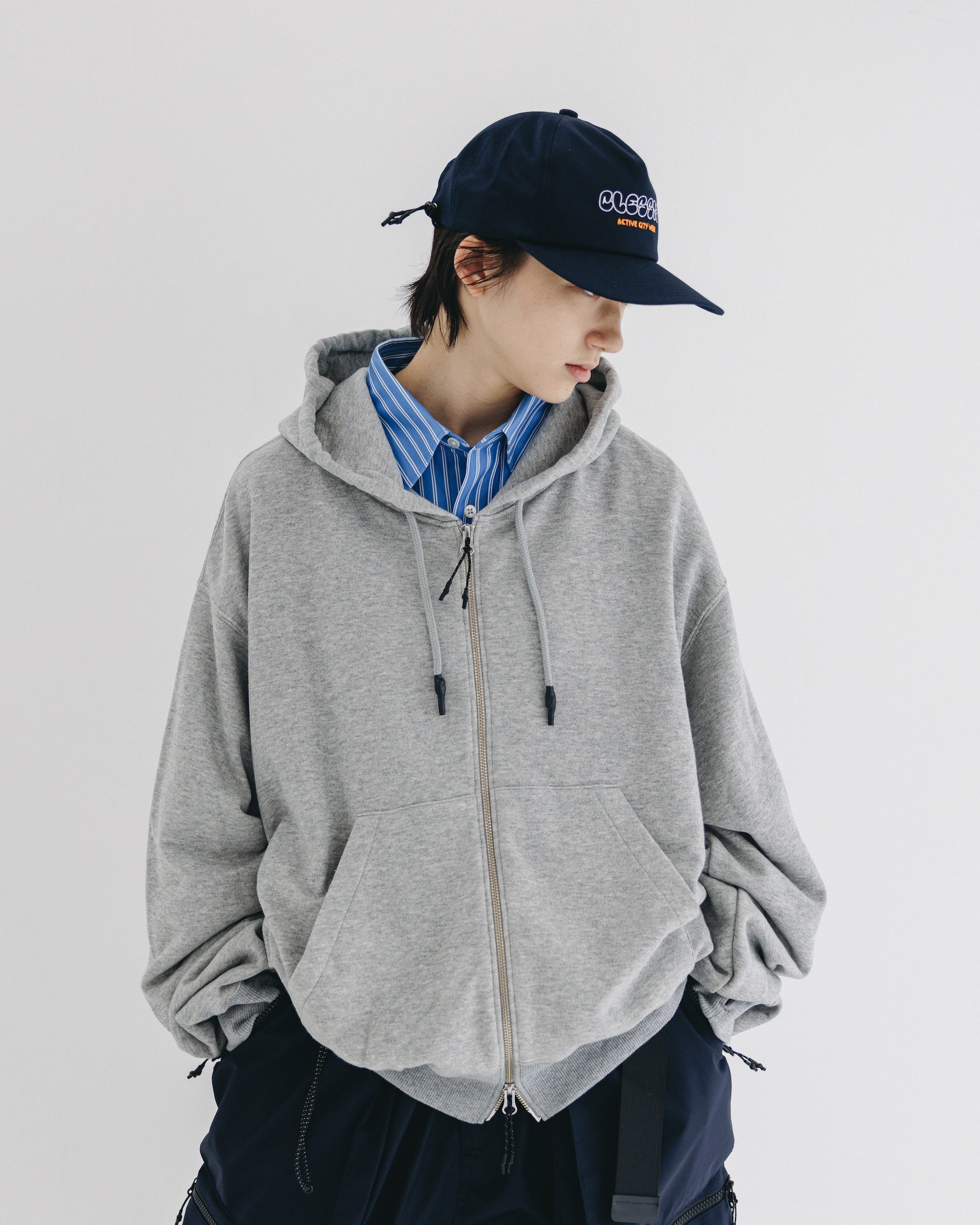 "BUBBLE LOGO" ACTIVE CITY TRUCKER CAP (NAVY×WHITE)