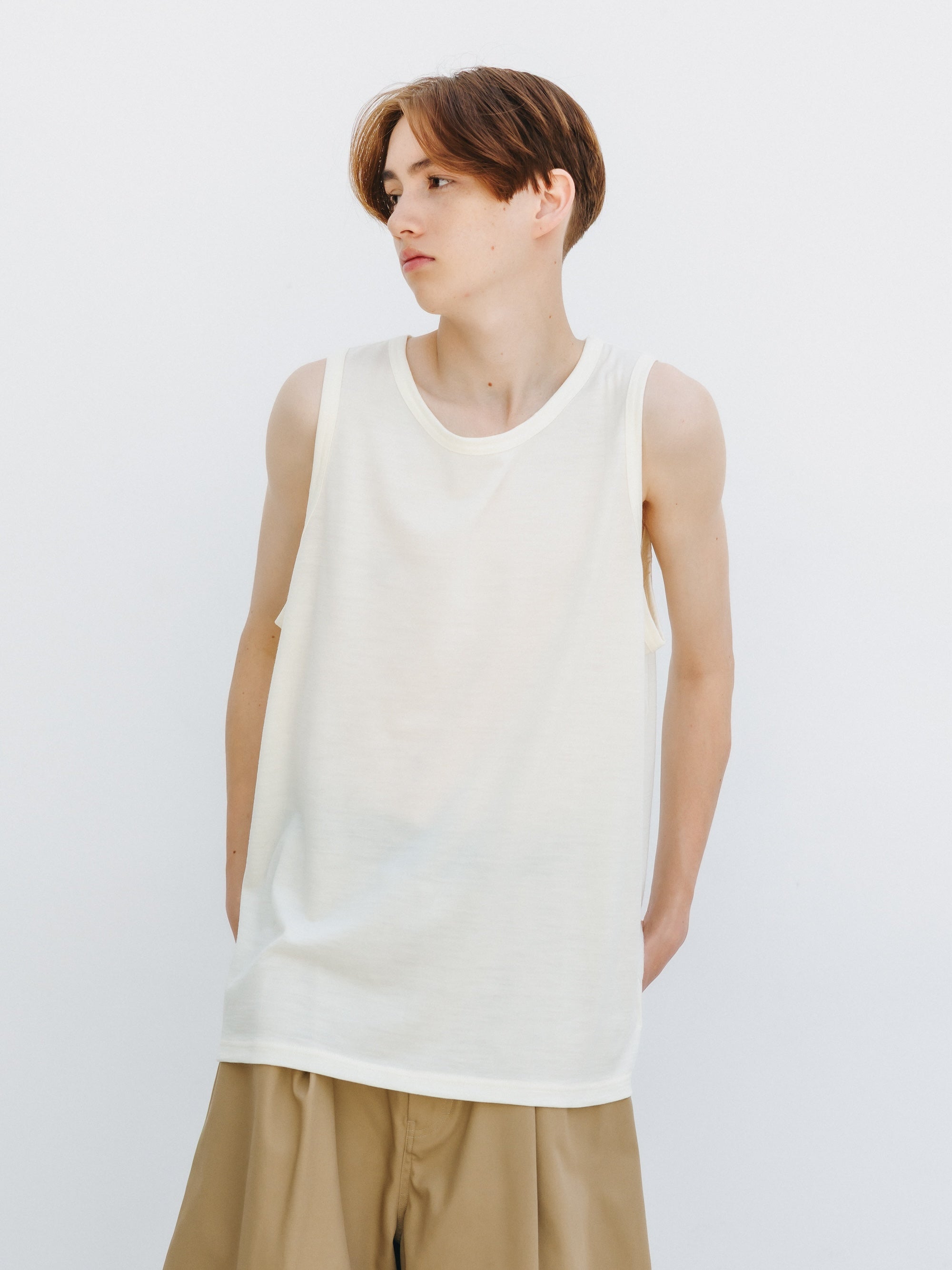 WASHABLE WOOL TANK TOP (WHITE)