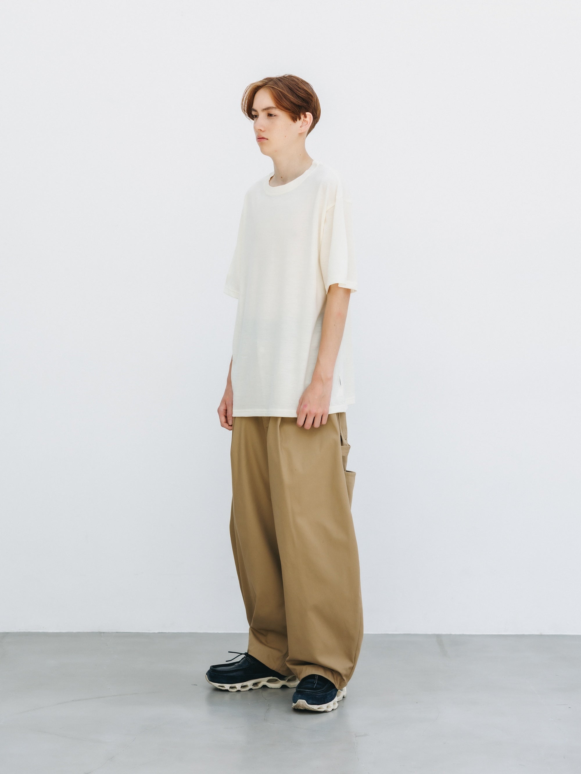 WASHABLE WOOL S/S T-SHIRT (WHITE)