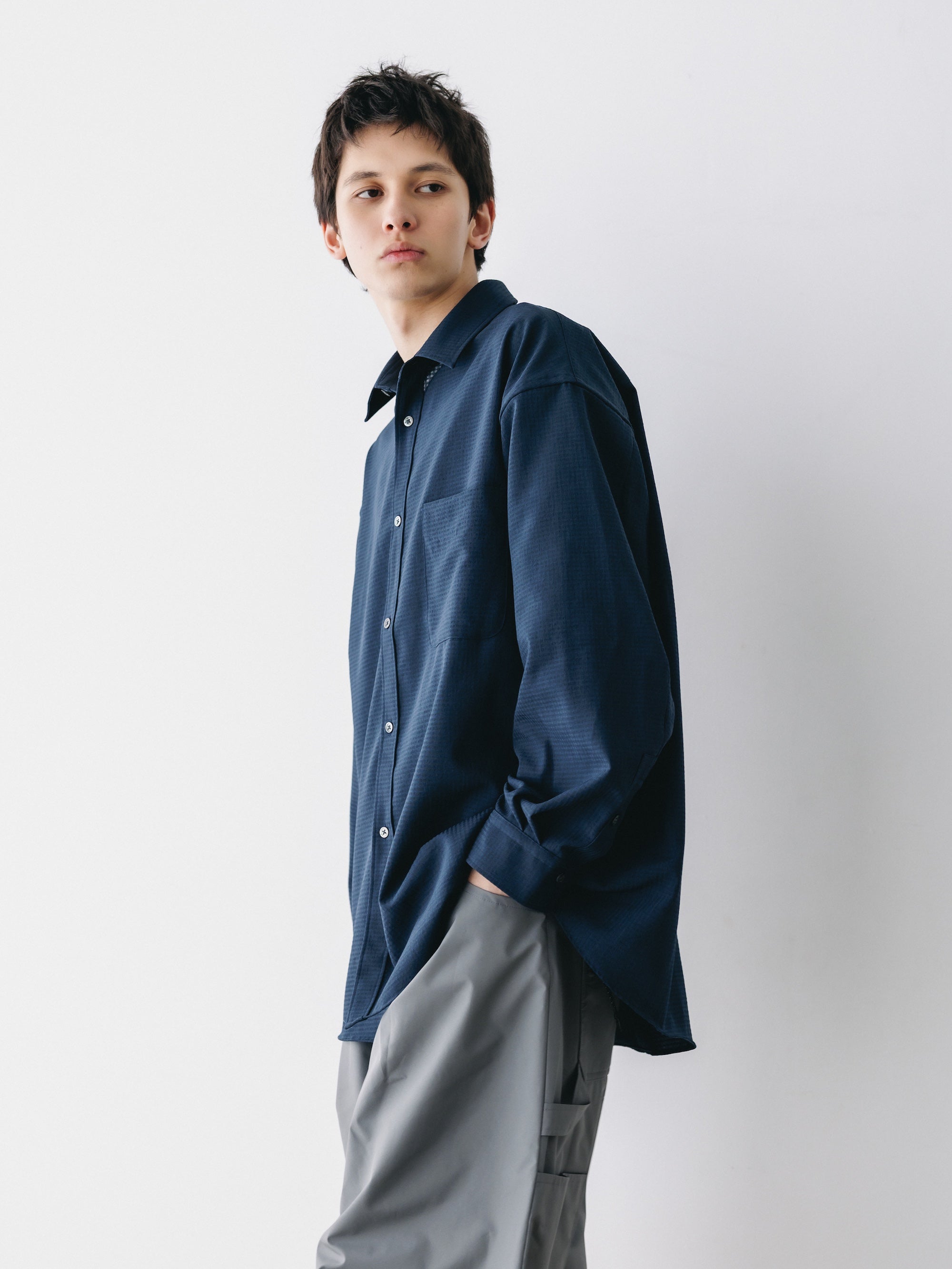 【4.29 WED 20:00- IN STOCK】SHADOW GINGHAM CHECK EVERYDAY L/S SHIRT (NAVY)