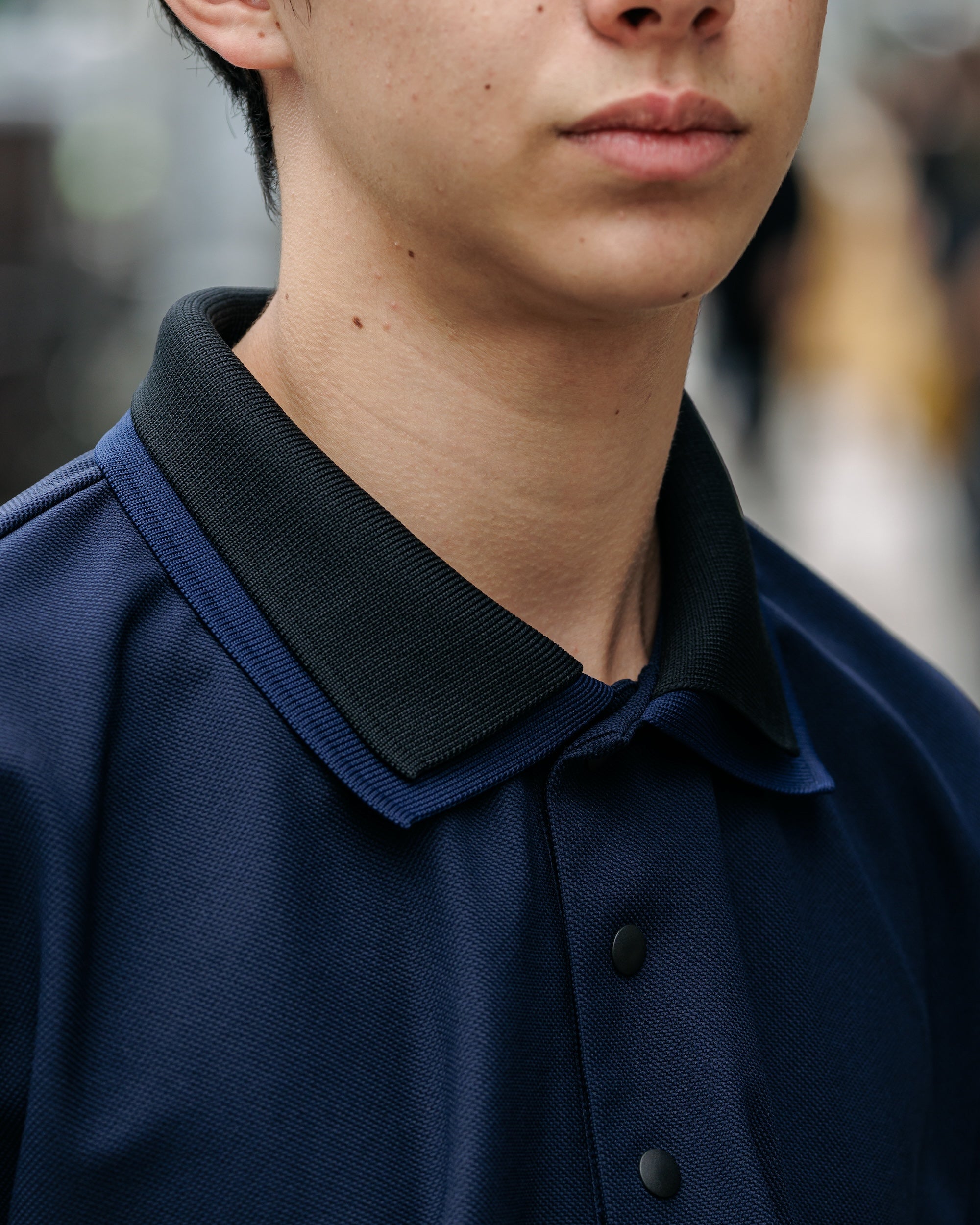 【8.20 WED 20:00- IN STOCK】ACTIVE CITY S/S DOUBLE COLLAR POLO SHIRT (NAVY×BLACK)