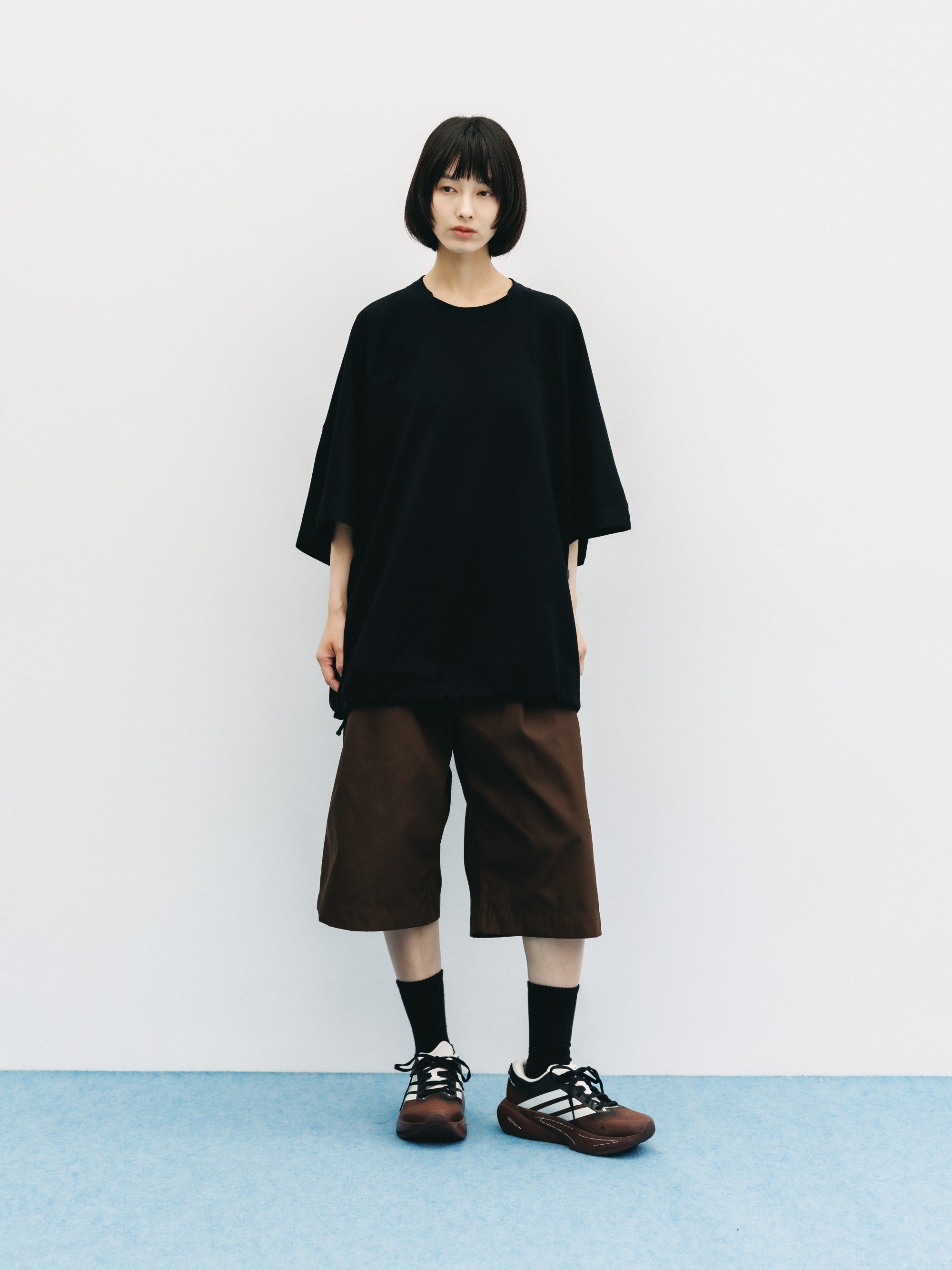【6.6 SAT 20:00- IN STOCK】BLANK GAME S/S T-SHIRT WITH DRAWSTRINGS (BLACK)