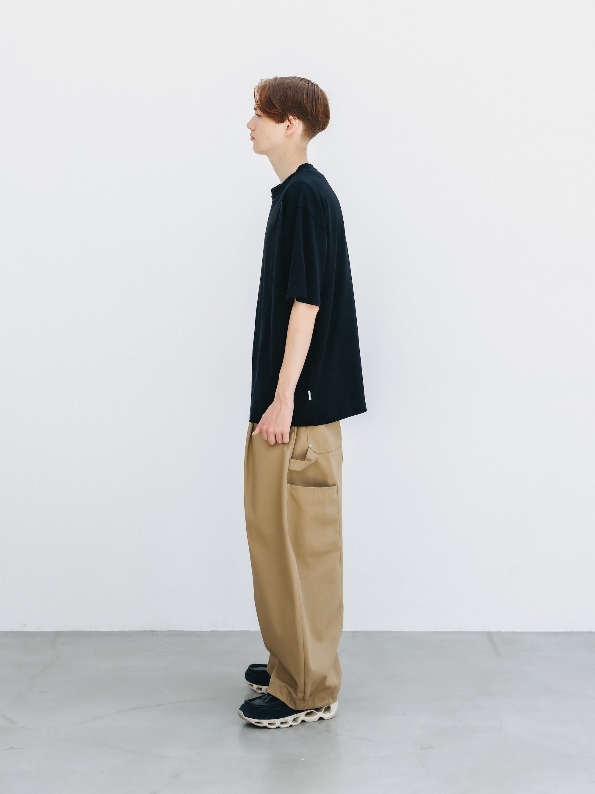 WASHABLE WOOL S/S T-SHIRT (BLACK)