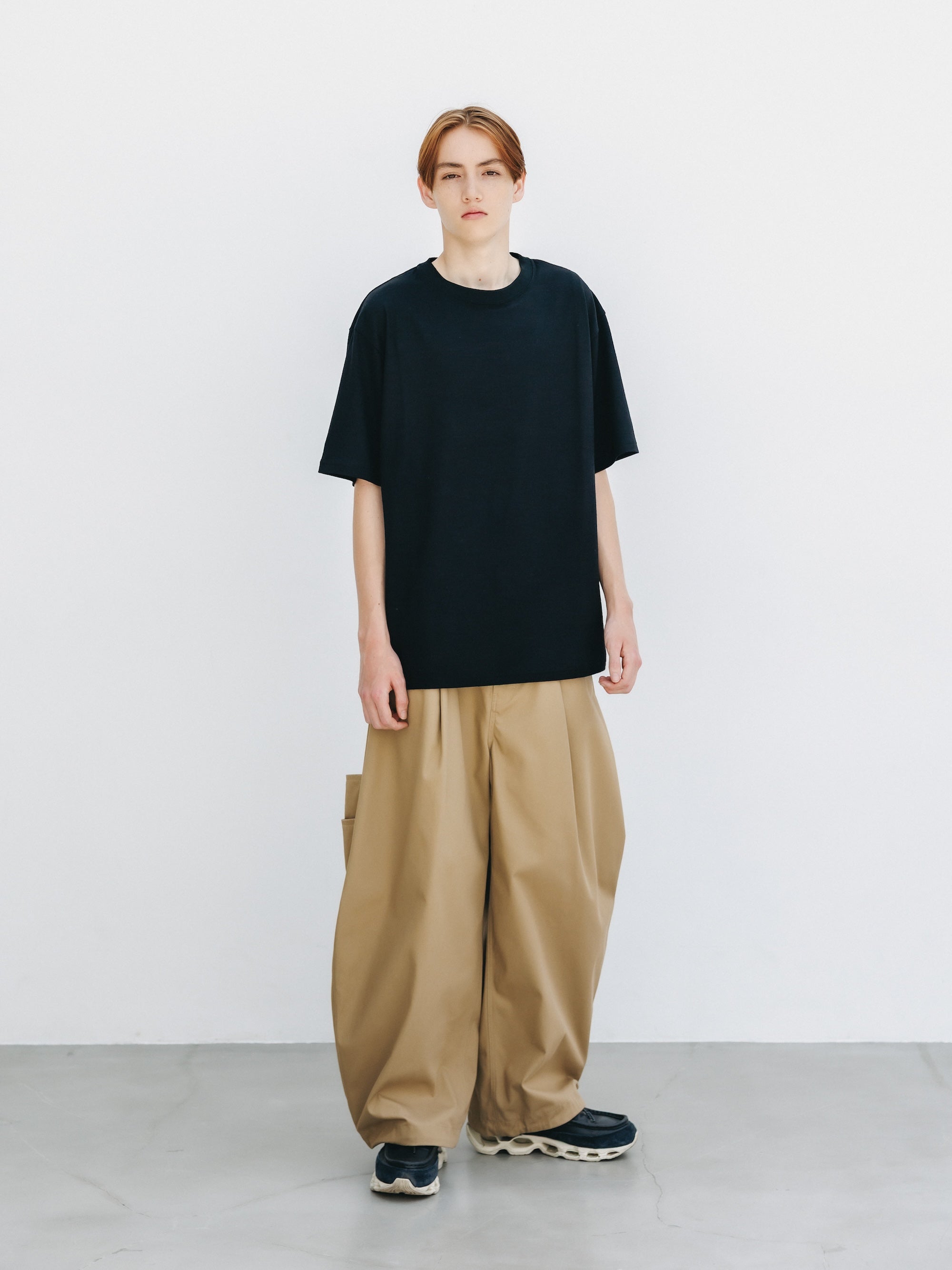 WASHABLE WOOL S/S T-SHIRT (BLACK)