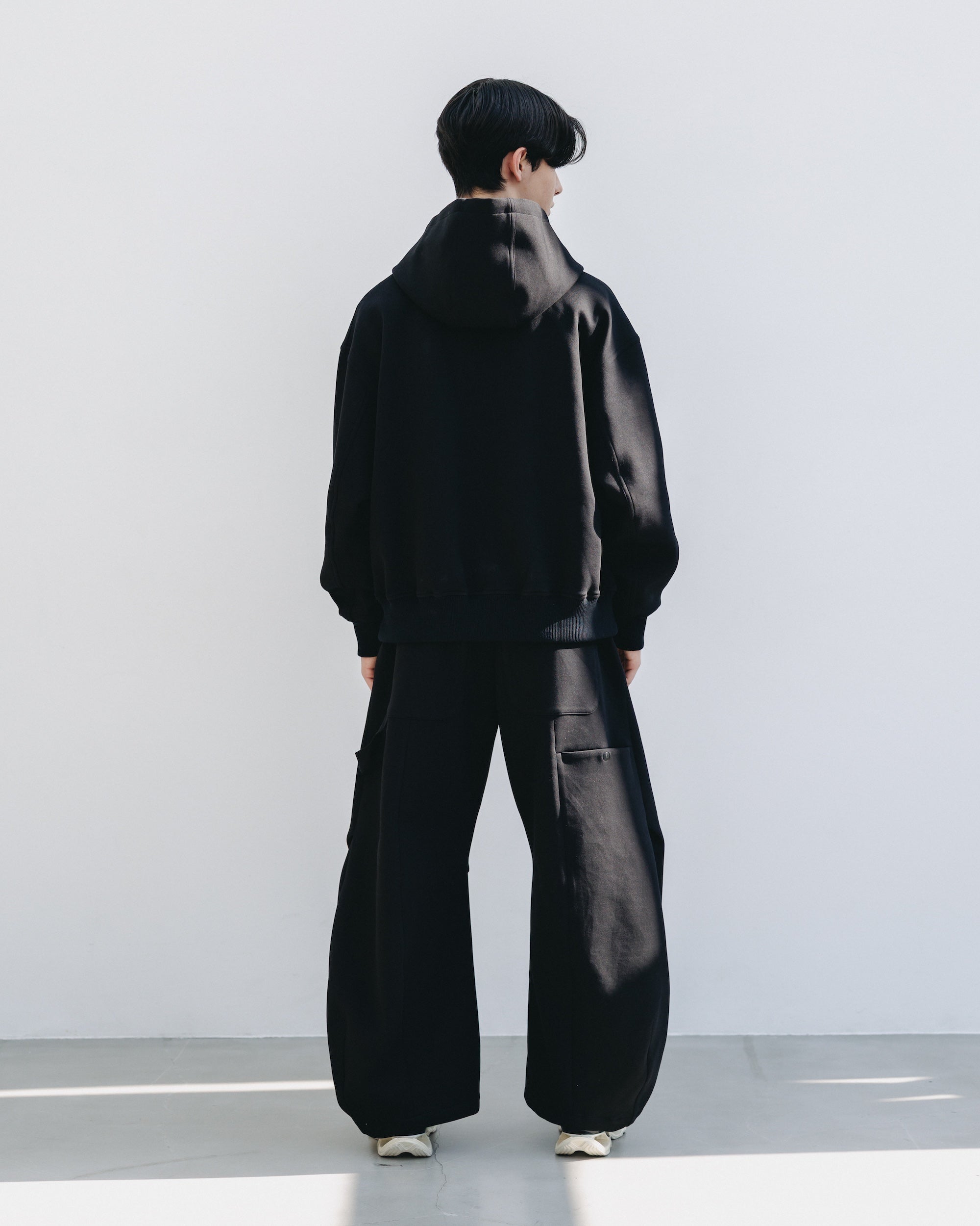 AIR COTTON CURVED PANTS (BLACK)