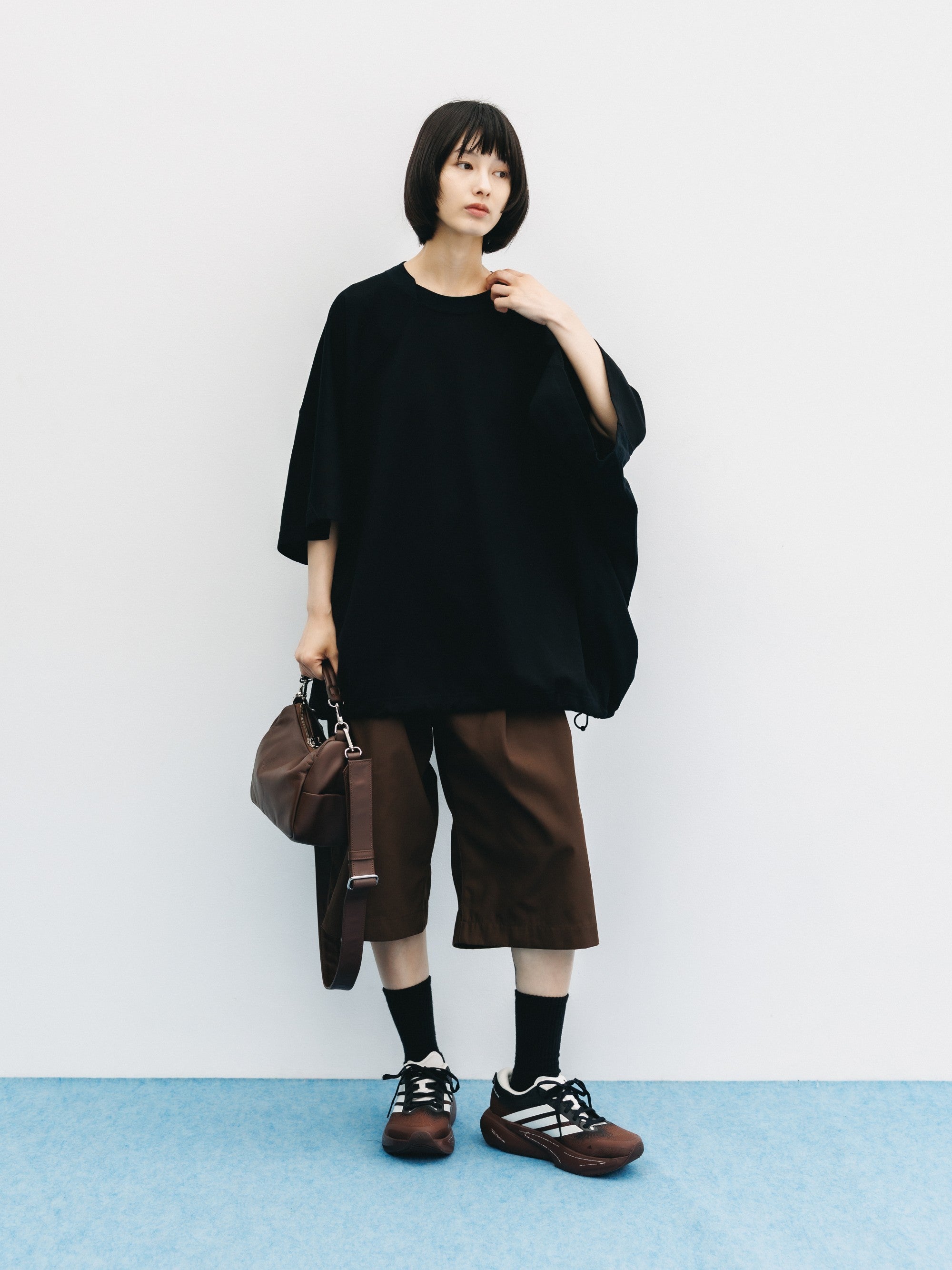【6.6 SAT 20:00- IN STOCK】BLANK GAME S/S T-SHIRT WITH DRAWSTRINGS (BLACK)