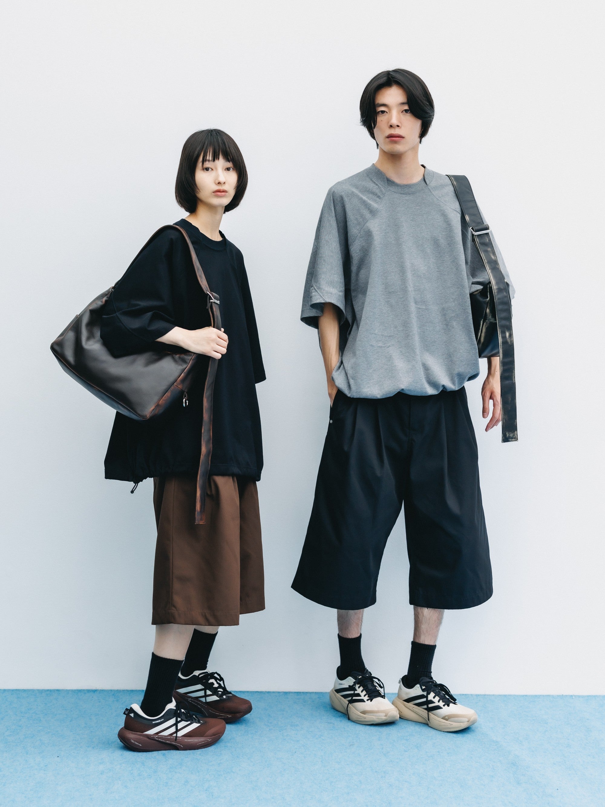【6.6 SAT 20:00- IN STOCK】T/C GABARDINE CITY BAGGY HALF PANTS (BROWN)
