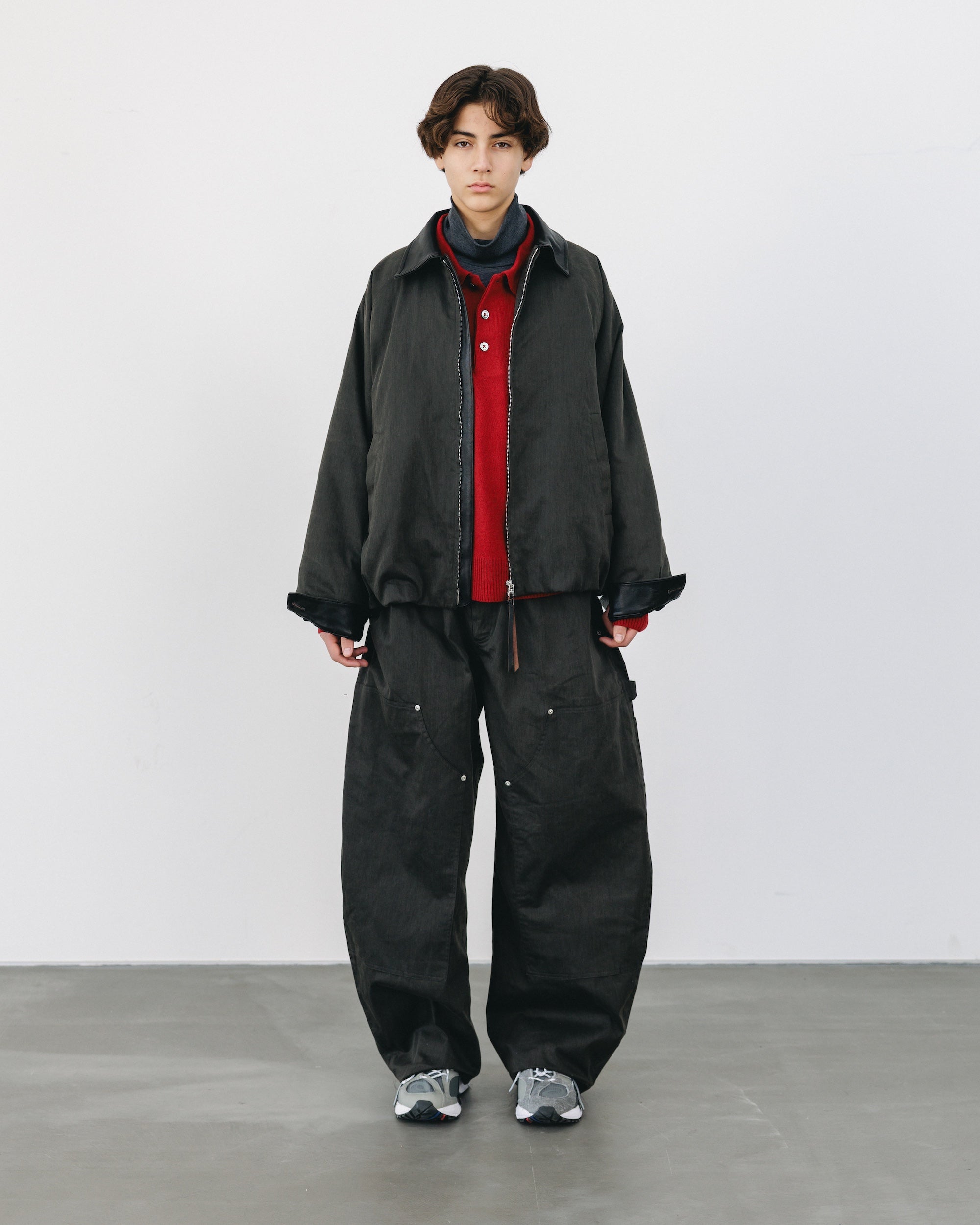 VINTAGE EFFECT PADDED CITY UTILITY JACKET (BLACK)