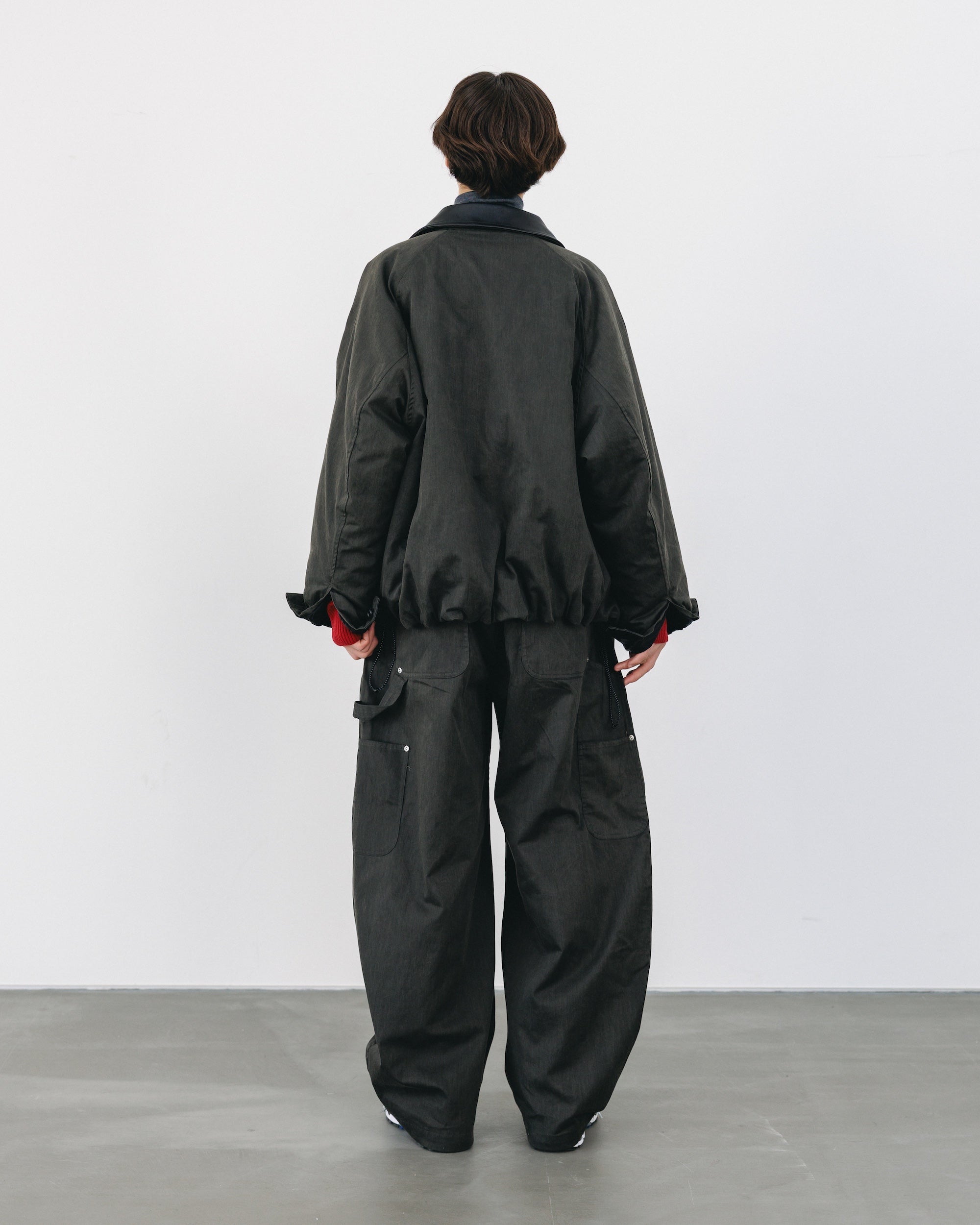 VINTAGE EFFECT PADDED CITY UTILITY JACKET (BLACK)