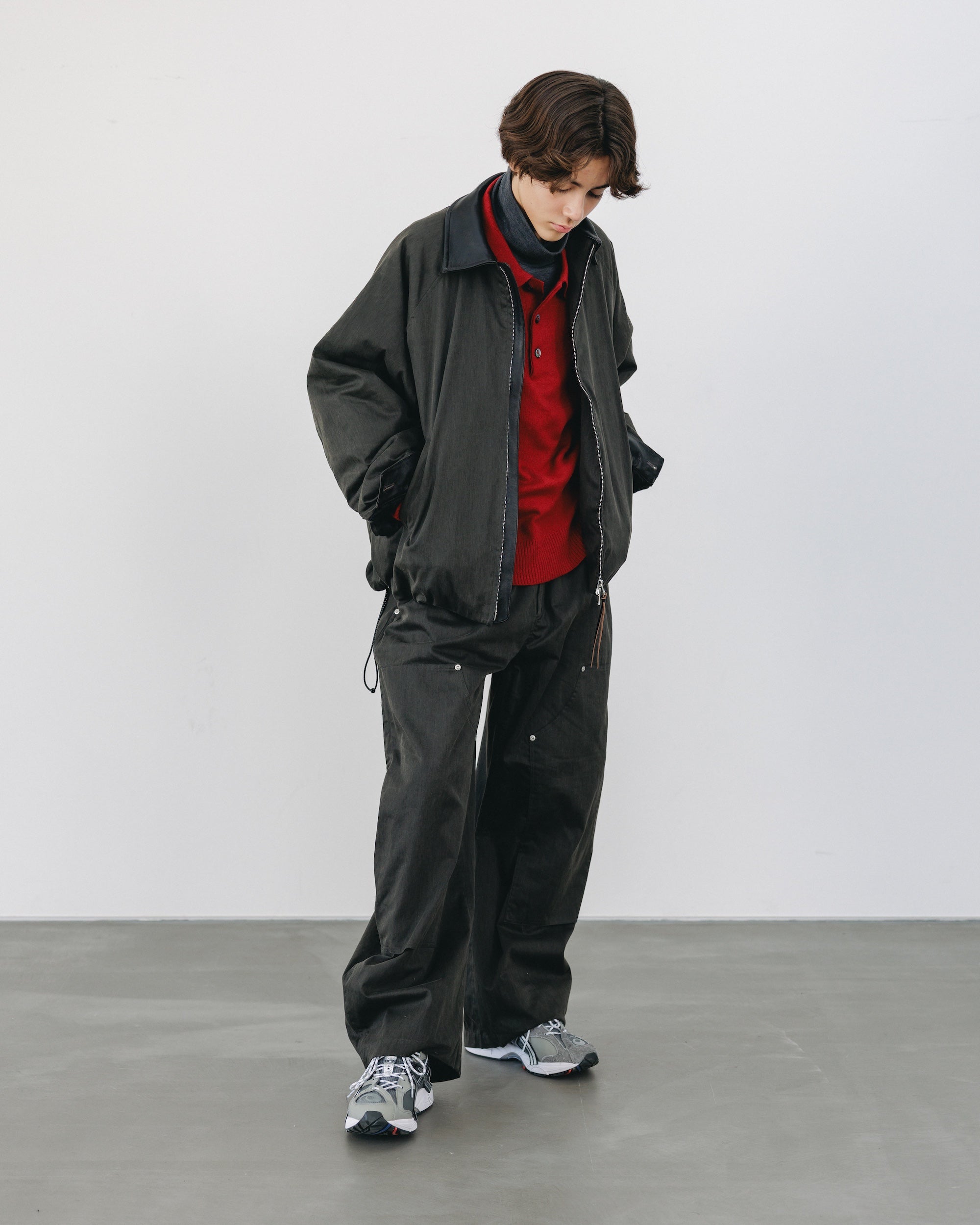 VINTAGE EFFECT PADDED CITY UTILITY JACKET (BLACK)