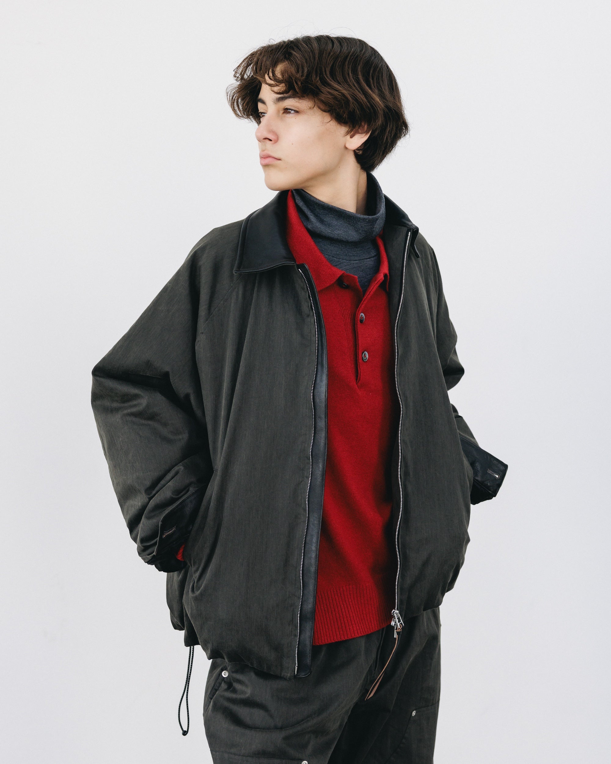 VINTAGE EFFECT PADDED CITY UTILITY JACKET (BLACK)
