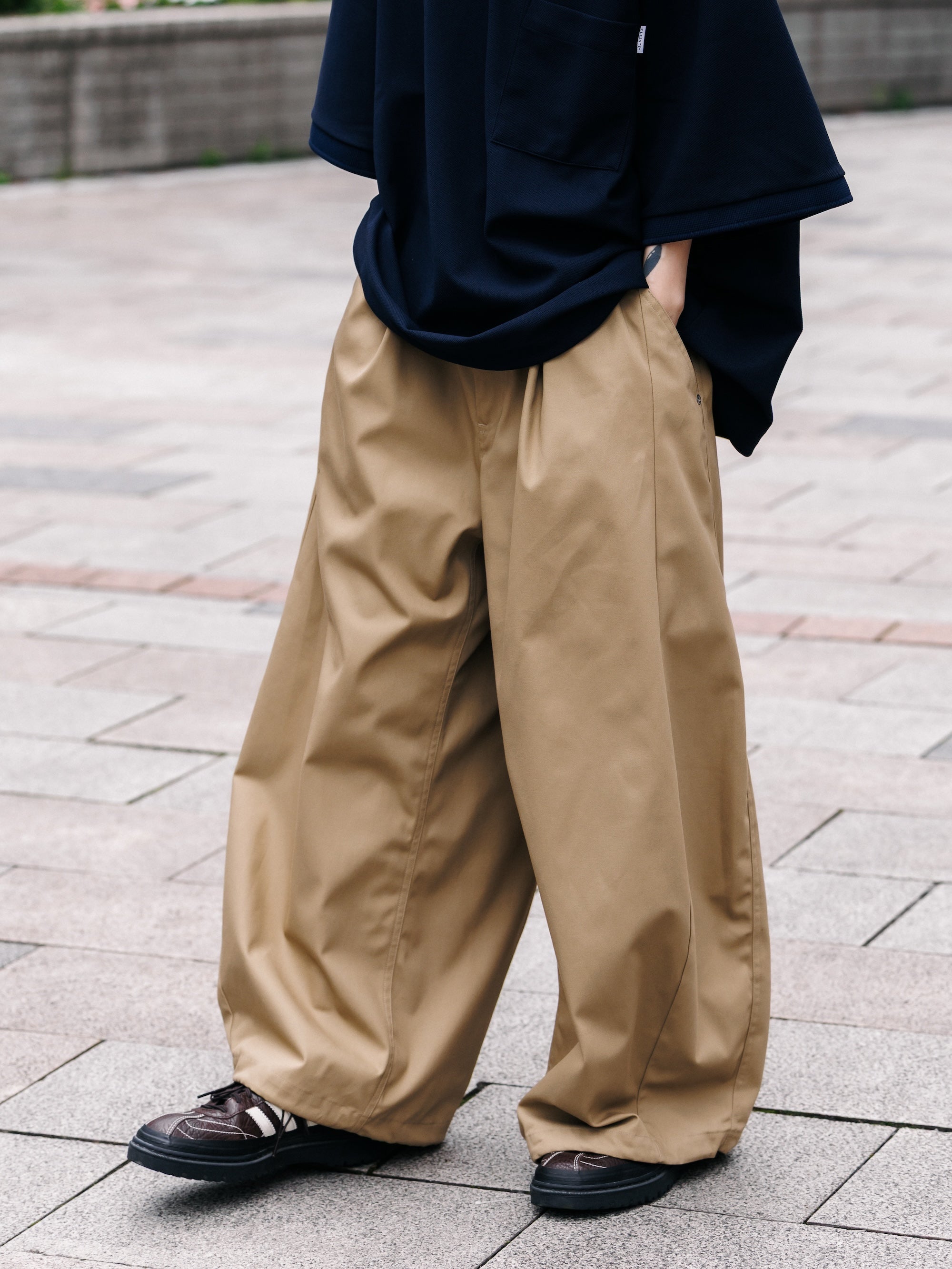 【7.11 SAT 20:00- IN STOCK】T/C GABARDINE CITY WIDE PANTS (BEIGE)