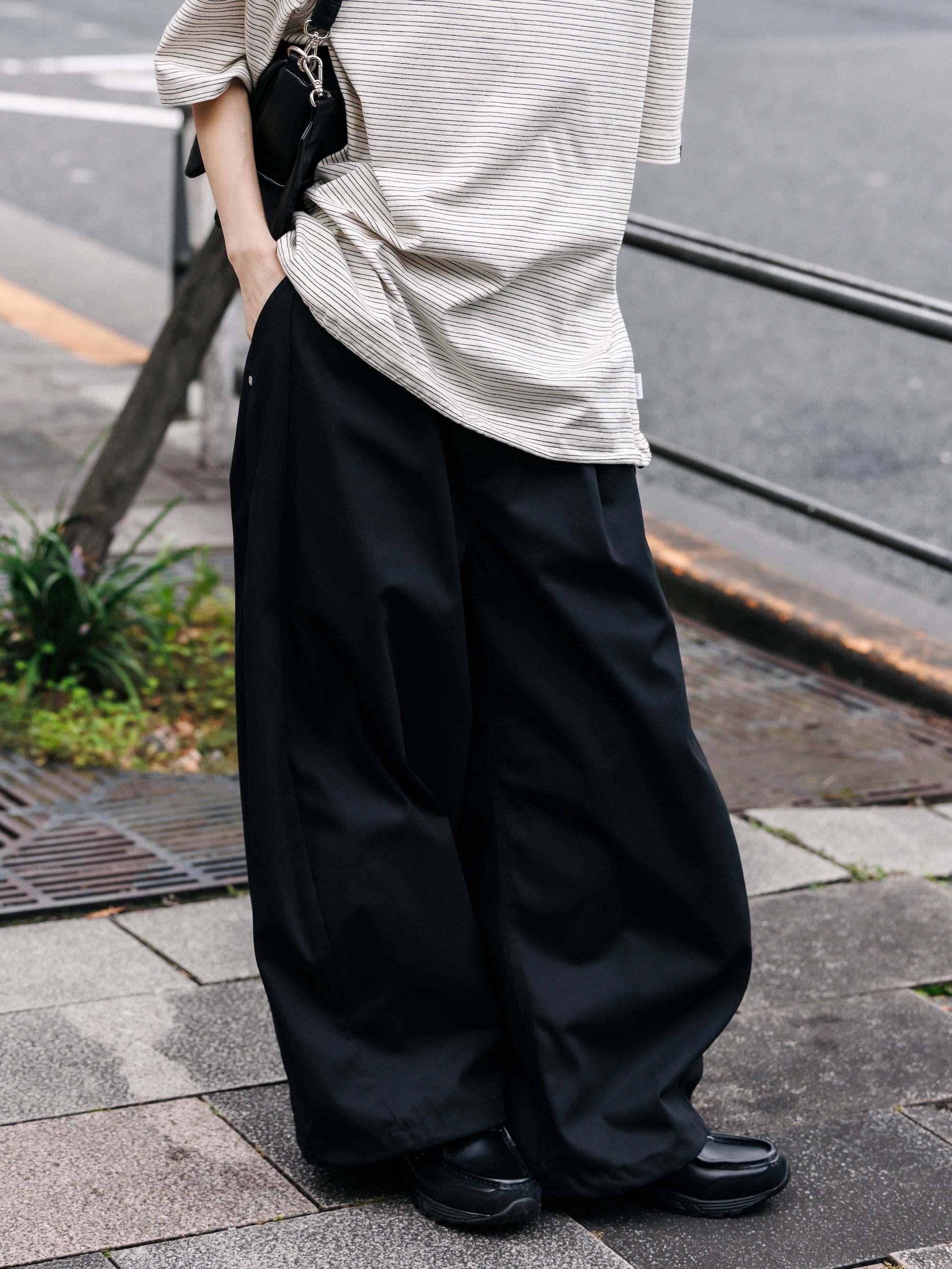 【7.11 SAT 20:00- IN STOCK】T/C GABARDINE CITY WIDE PANTS (BLACK)