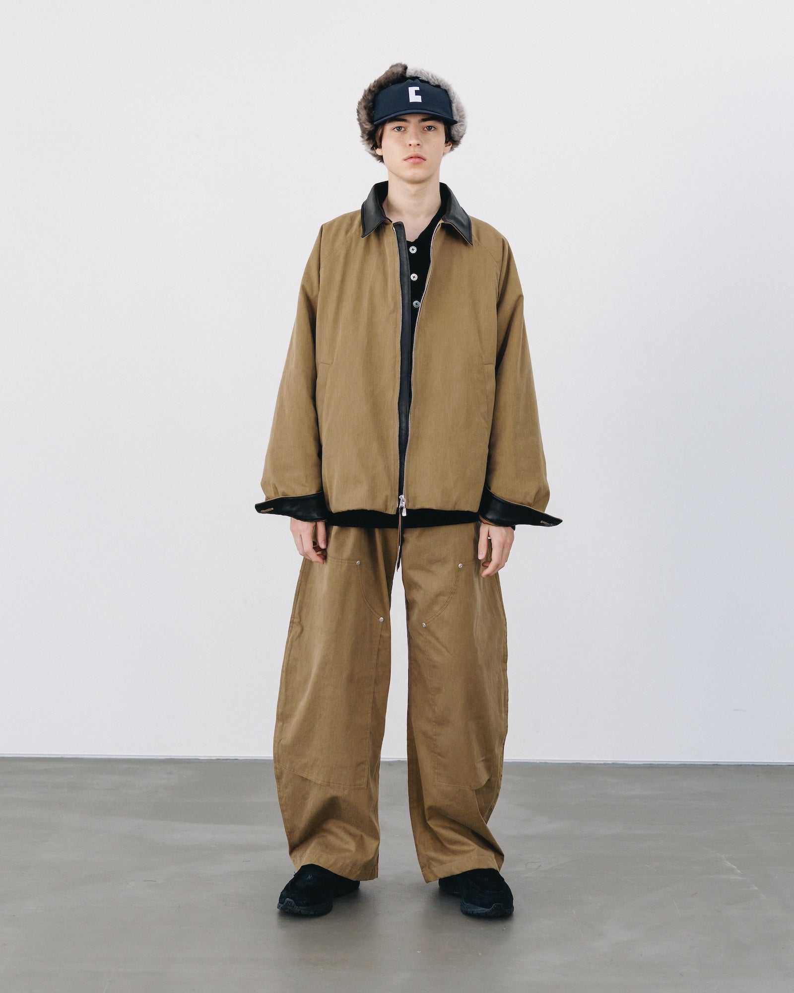 VINTAGE EFFECT PADDED CITY UTILITY JACKET (BEIGE)