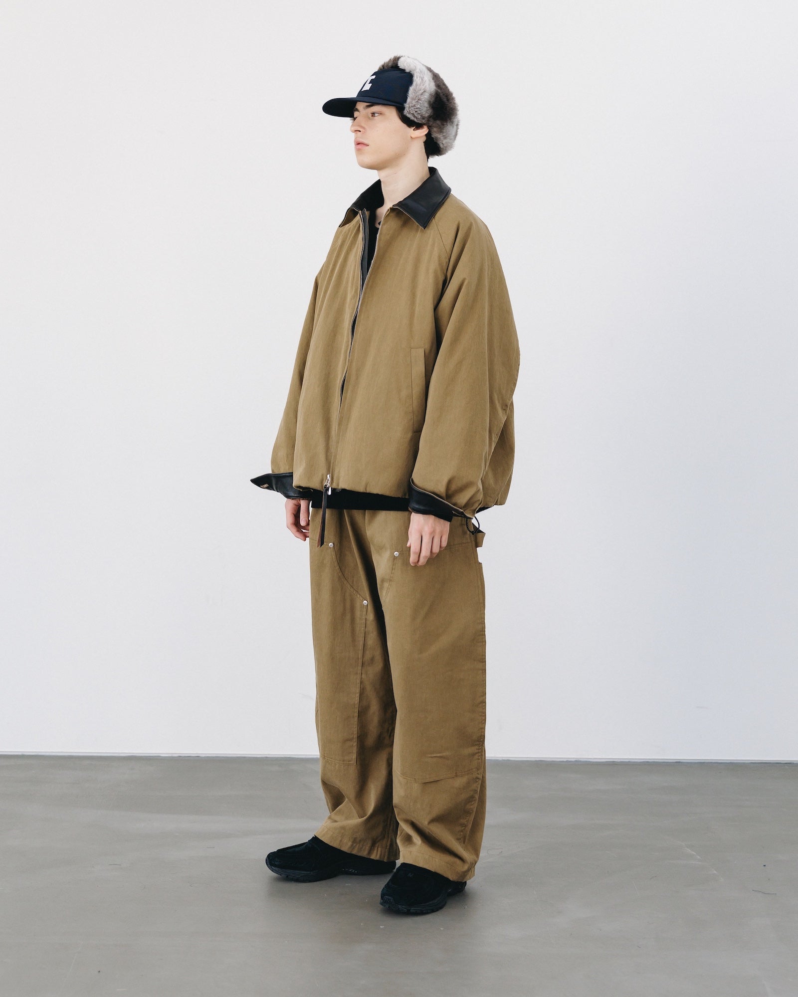 VINTAGE EFFECT PADDED CITY UTILITY JACKET (BEIGE)