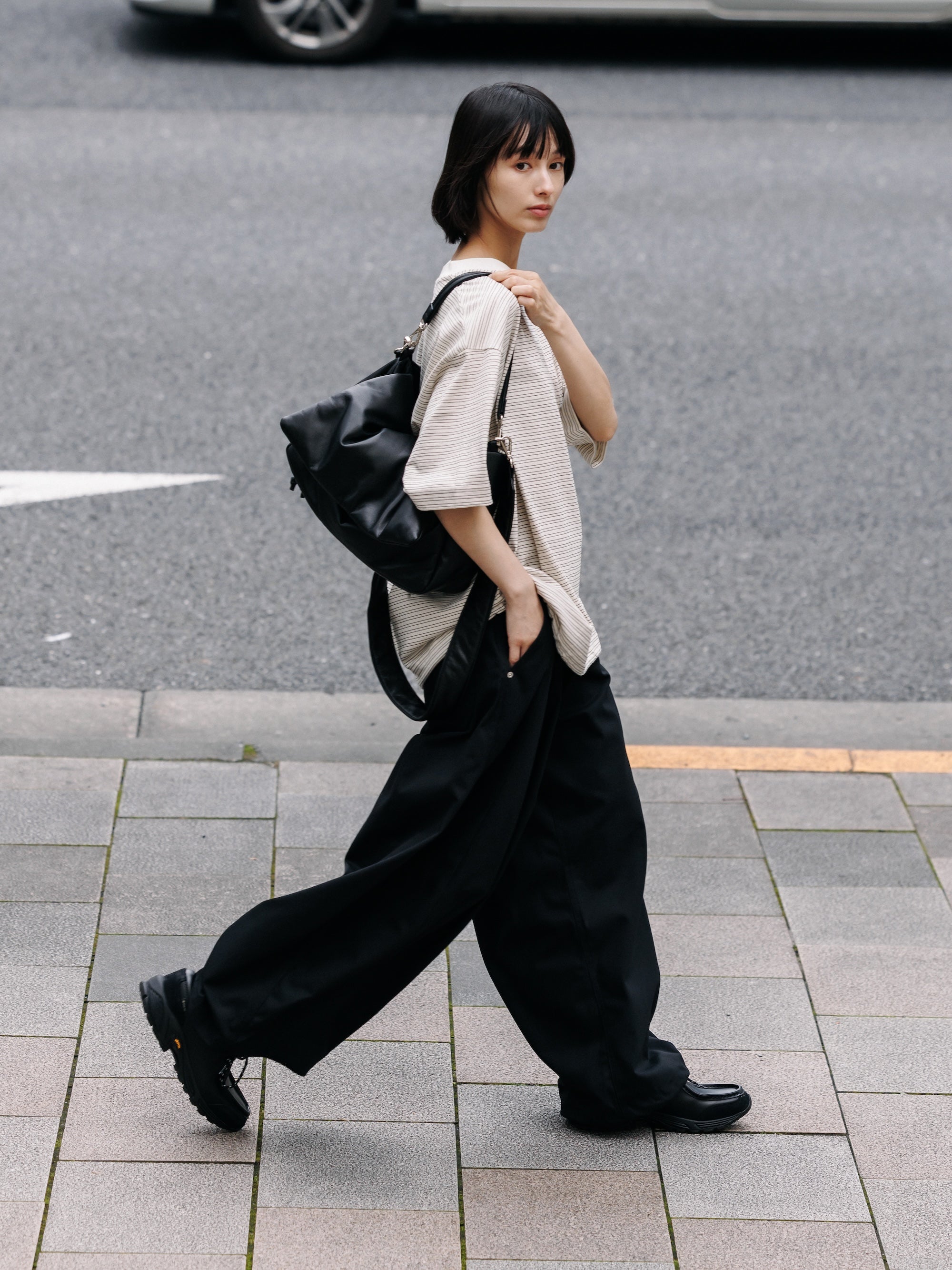 【7.11 SAT 20:00- IN STOCK】T/C GABARDINE CITY WIDE PANTS (BLACK)