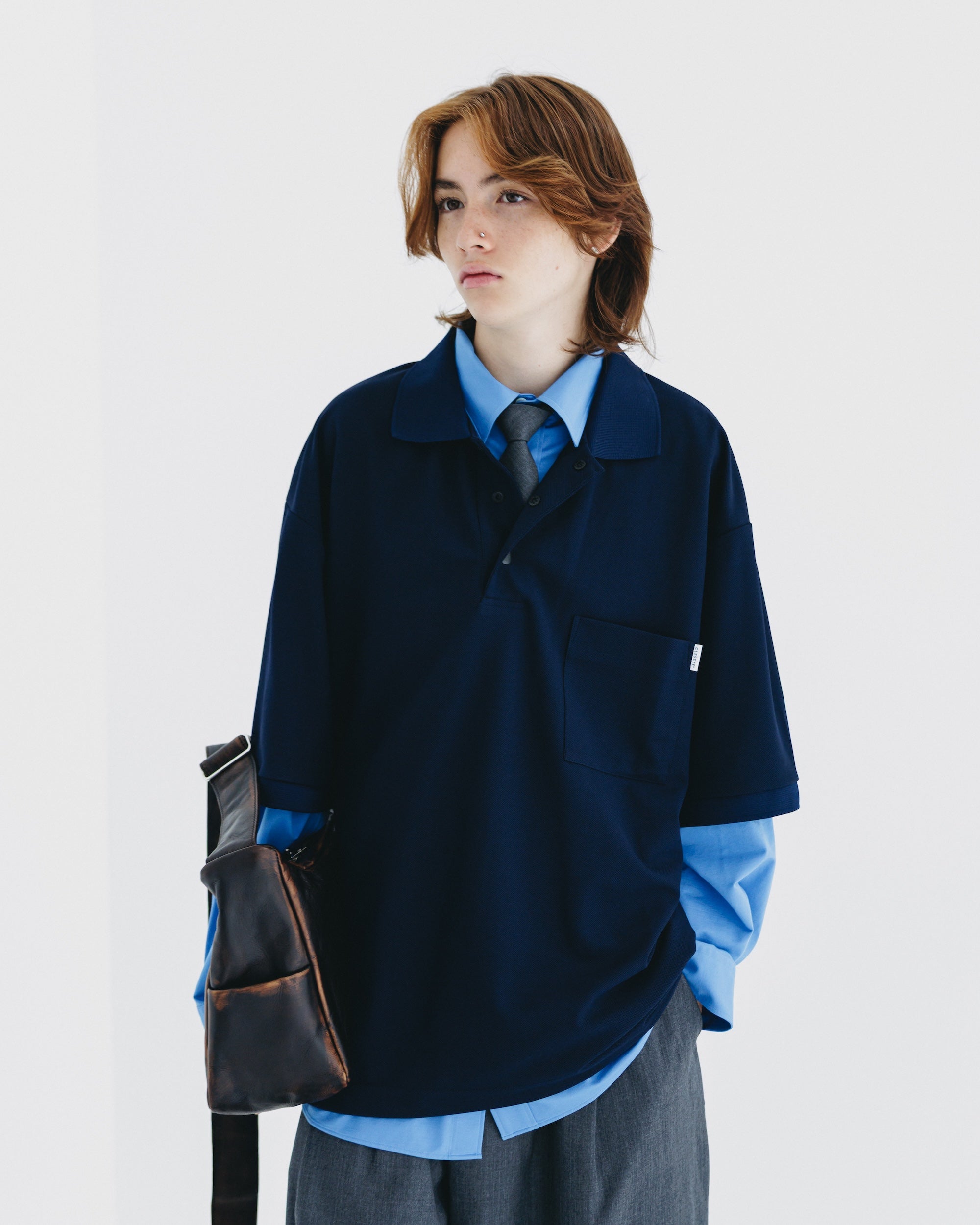 【9.6 SAT 20:00- IN STOCK】ACTIVE CITY S/S POLO SHIRT (NAVY)