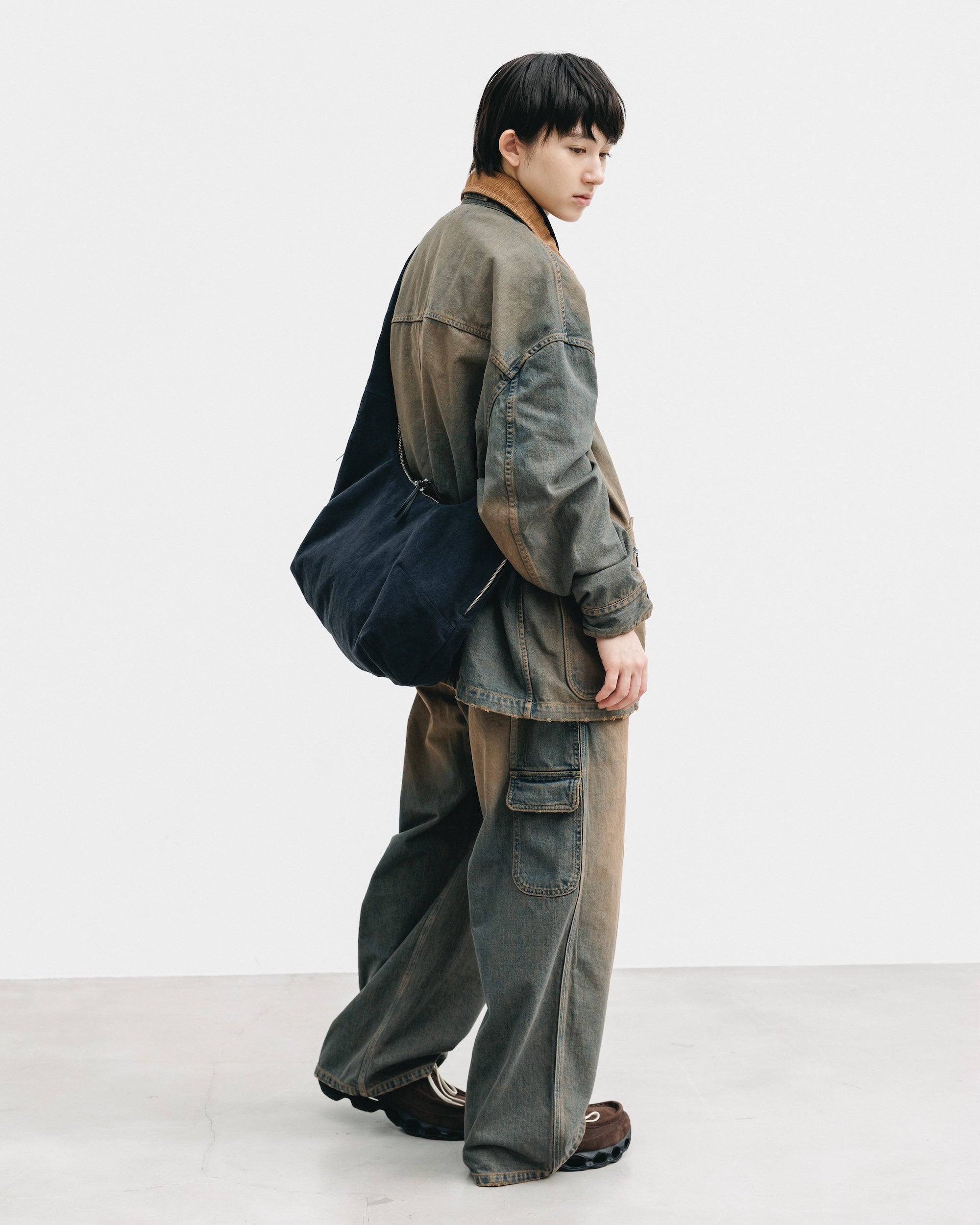 VINTAGE DYED SYSTEM BAG (M) (BLACK)