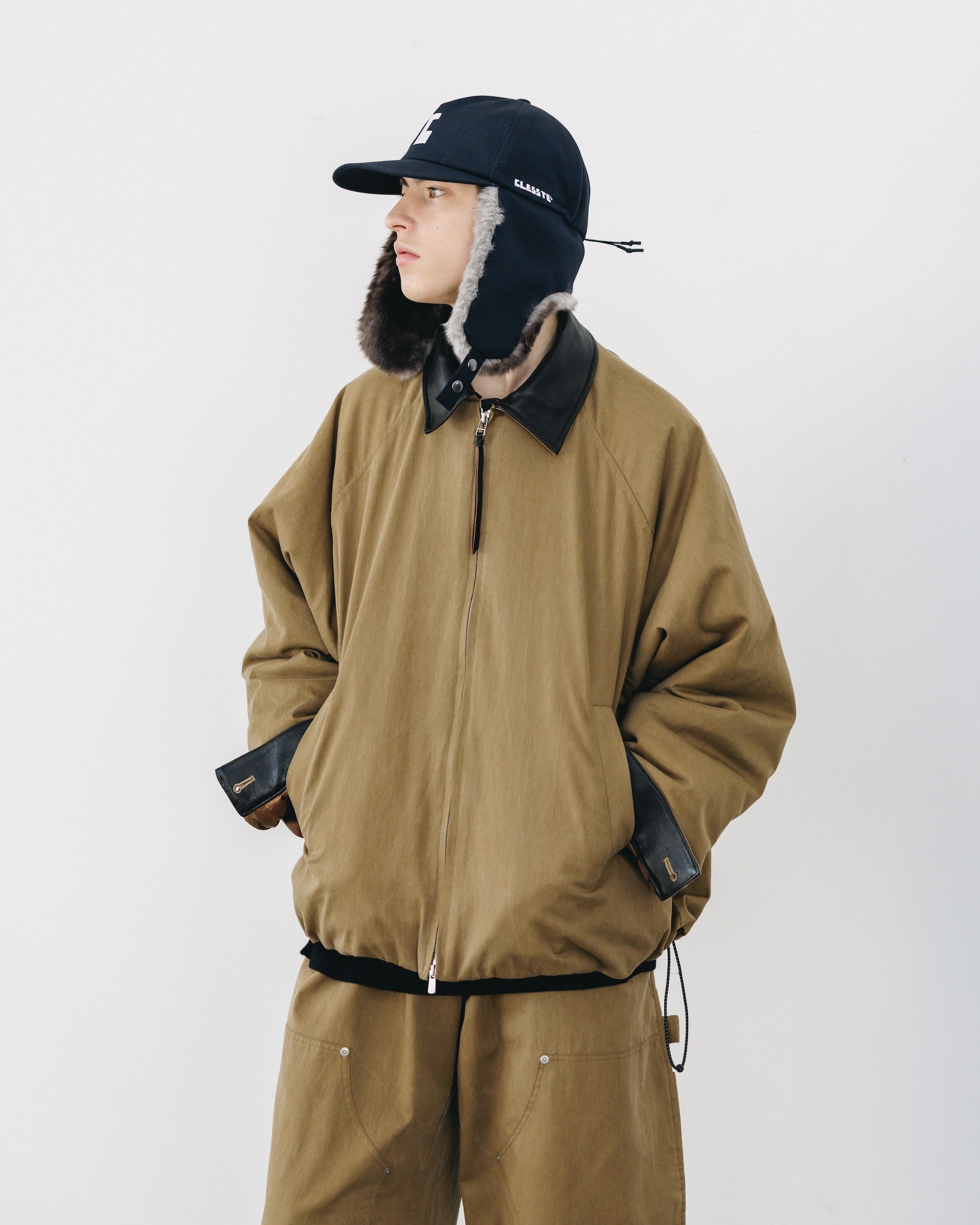 VINTAGE EFFECT PADDED CITY UTILITY JACKET (BEIGE)